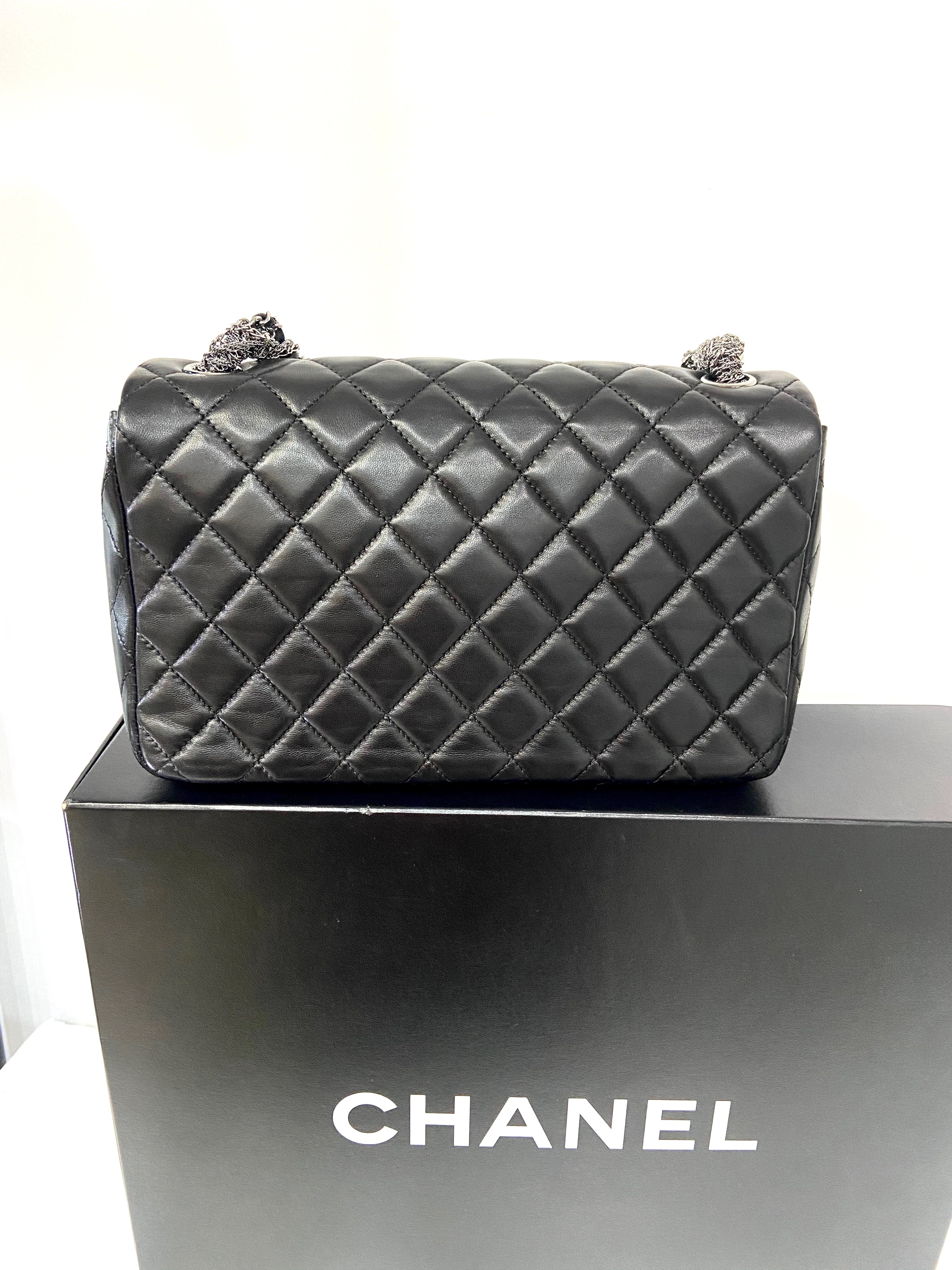 CHANEL CC WESTMINSTER PEARL FLAP LAMBSKIN BAG