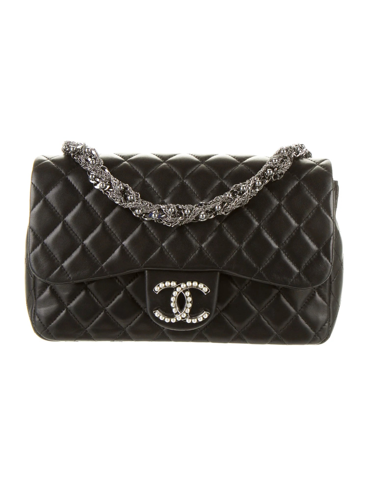CHANEL CC WESTMINSTER PEARL FLAP LAMBSKIN BAG