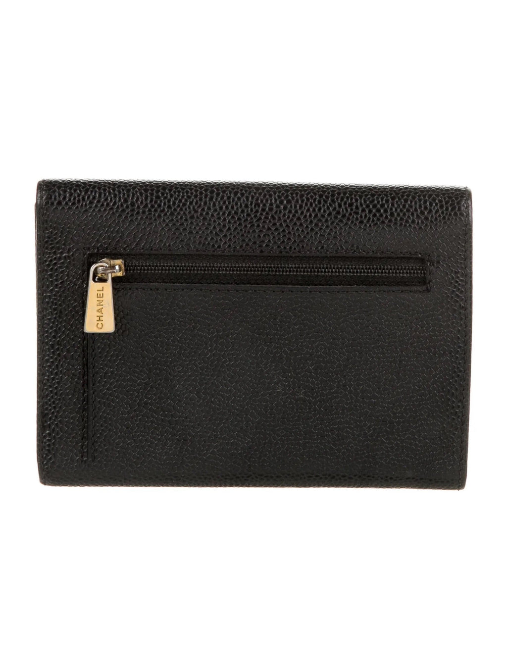 CHANEL VINTAGE COCO CAVIAR TRI-FOLD WALLET