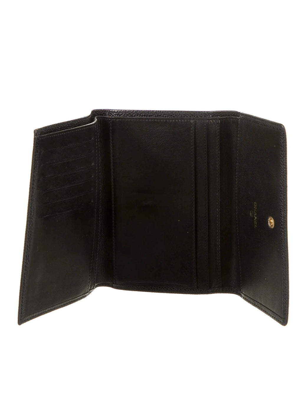 CHANEL VINTAGE COCO CAVIAR TRI-FOLD WALLET