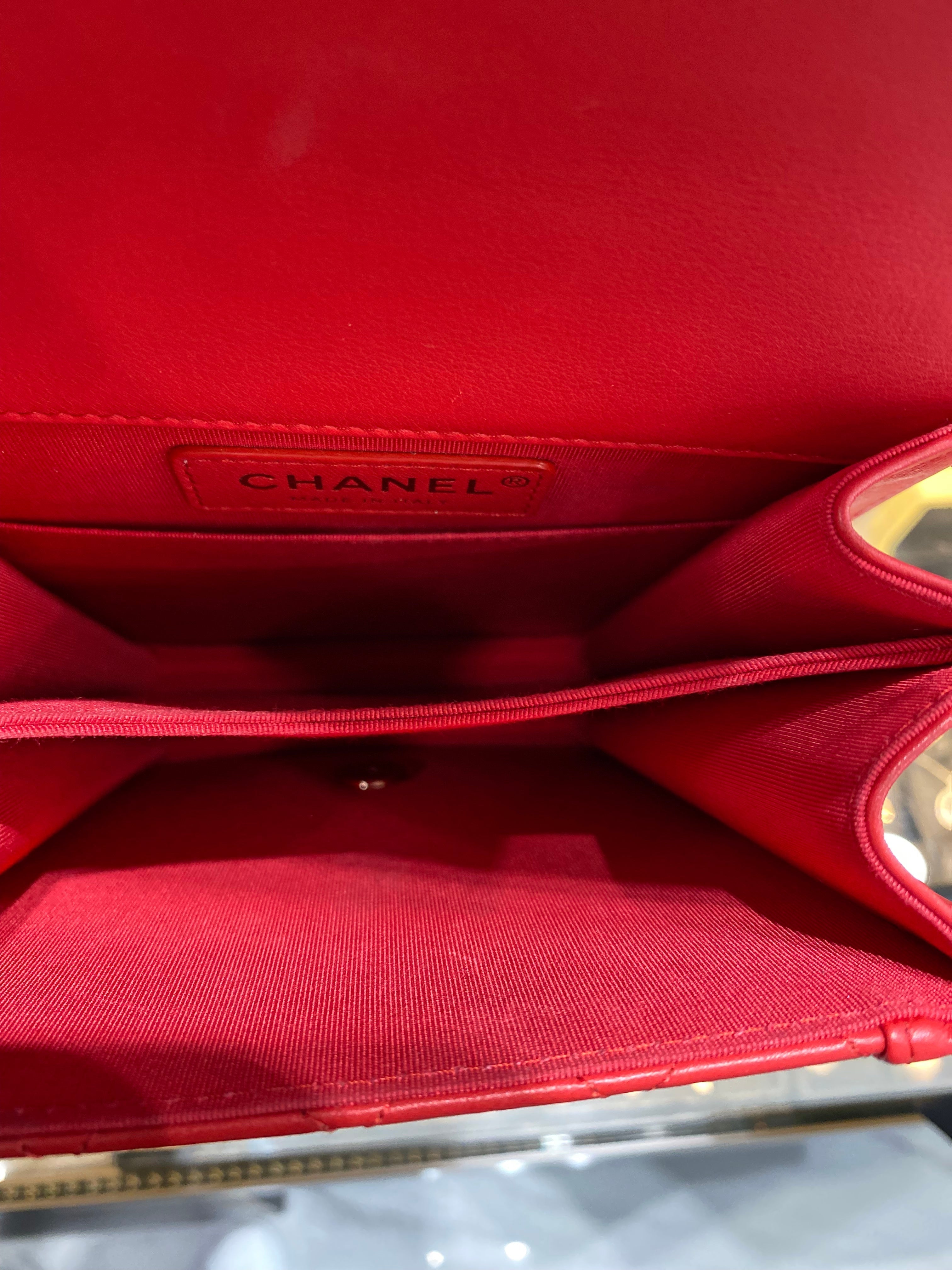 CHANEL CALFSKIN QUILTED NORTH SOUTH BOY FLAP BAG