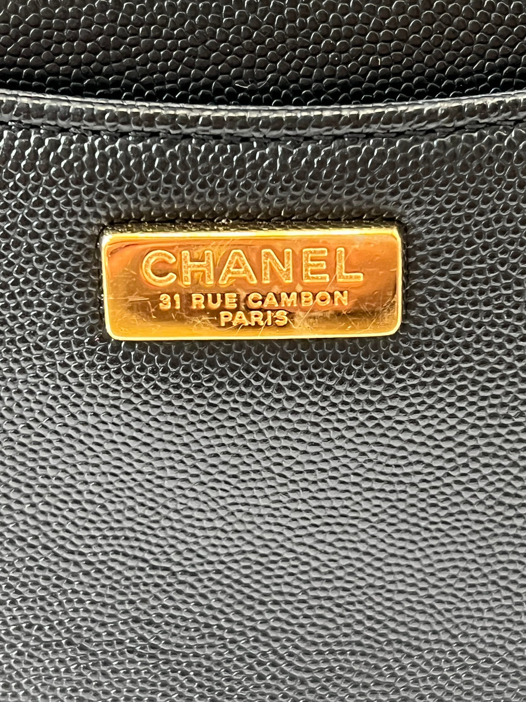 CHANEL MEDIUM CAPTAIN GOLD EMBROIDERED CAVIAR FLAP BAG