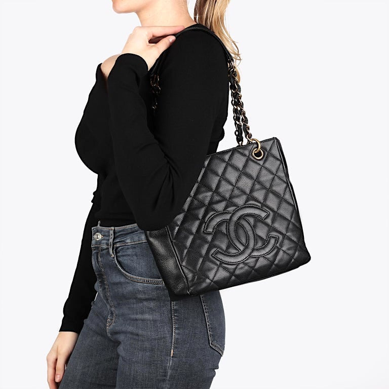 CHANEL CAVIAR QUILTED PETIT SHOPPING TOTE PST