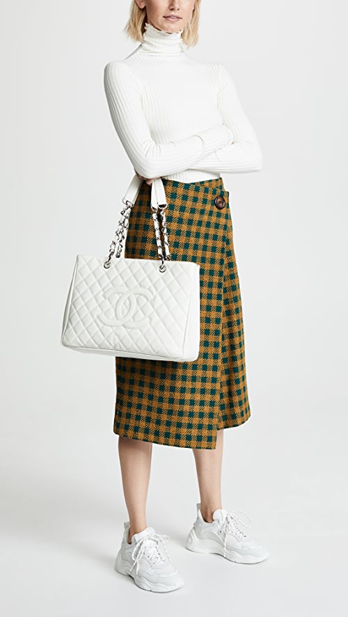 CHANEL CAVIAR QUILTED LAMBSKIN SHOPPER TOTE BAG