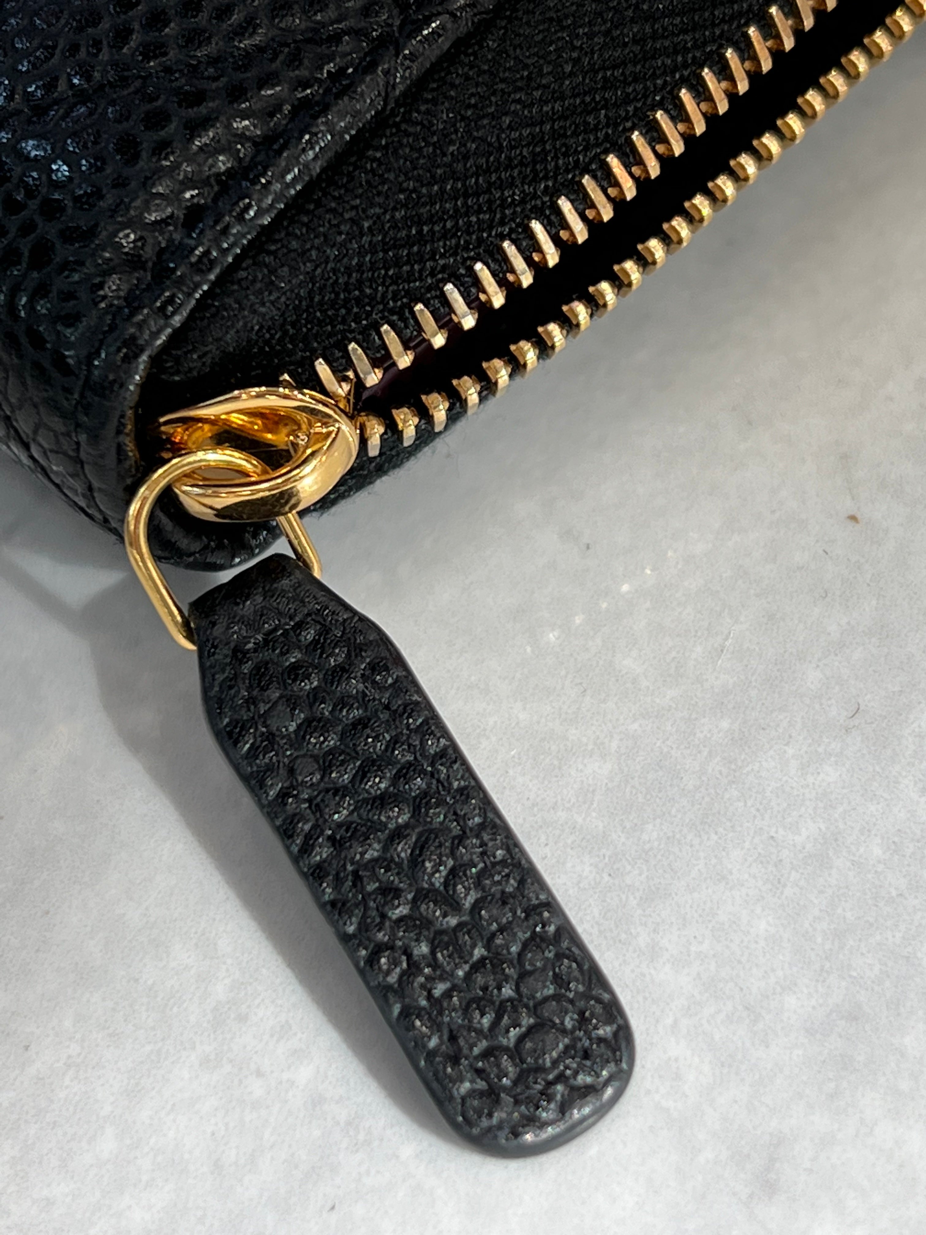 CHANEL QUILTED CAVIAR LARGE GUSSET ZIP AROUND WALLET
