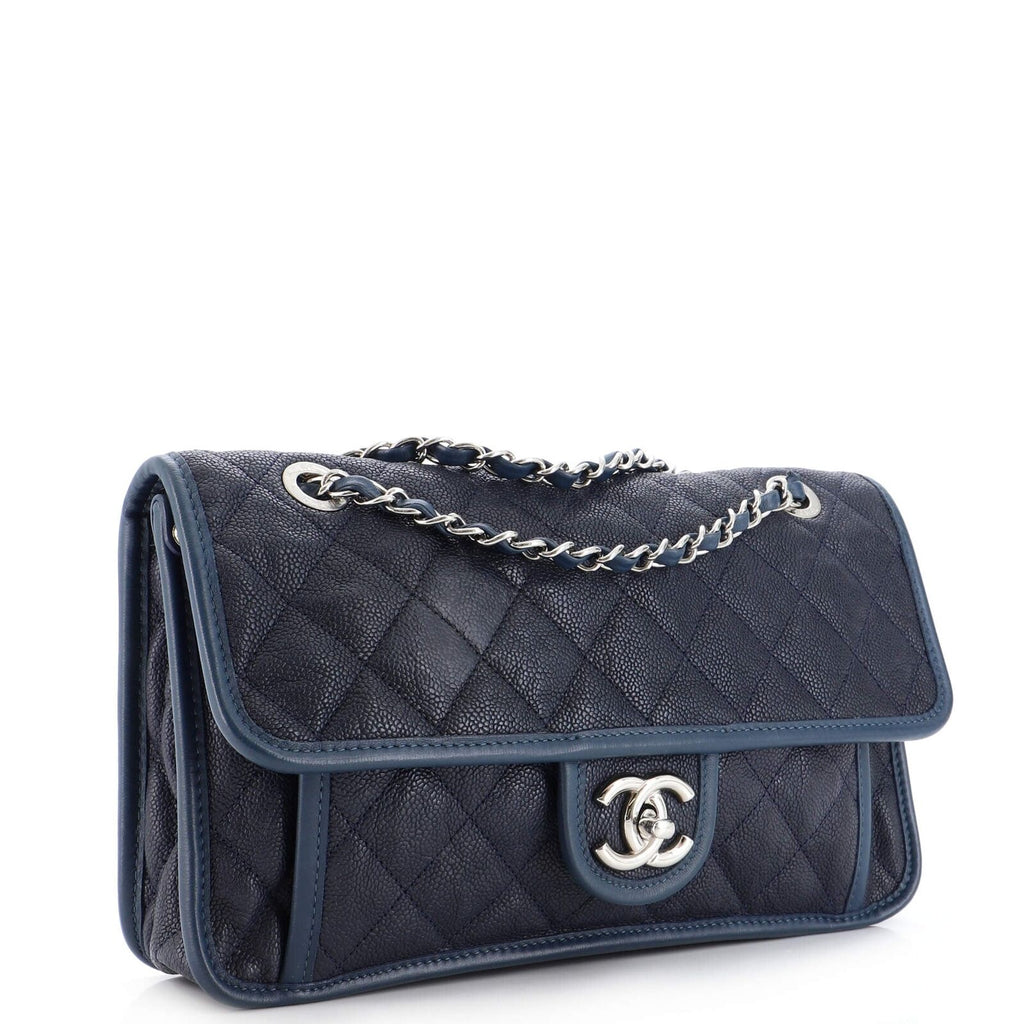 CHANEL FRENCH RIVIERA QUILTED CAVIAR MEDIUM FLAP BAG