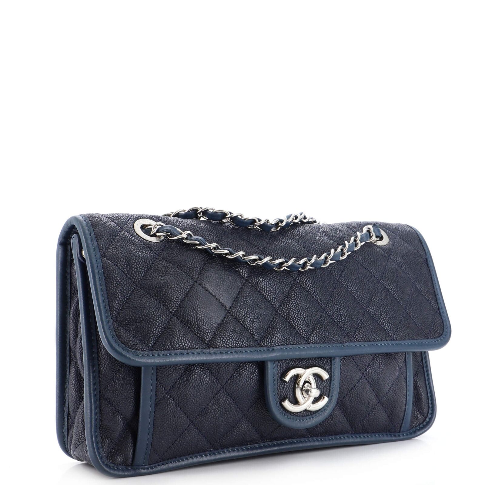 CHANEL FRENCH RIVIERA QUILTED CAVIAR MEDIUM FLAP BAG