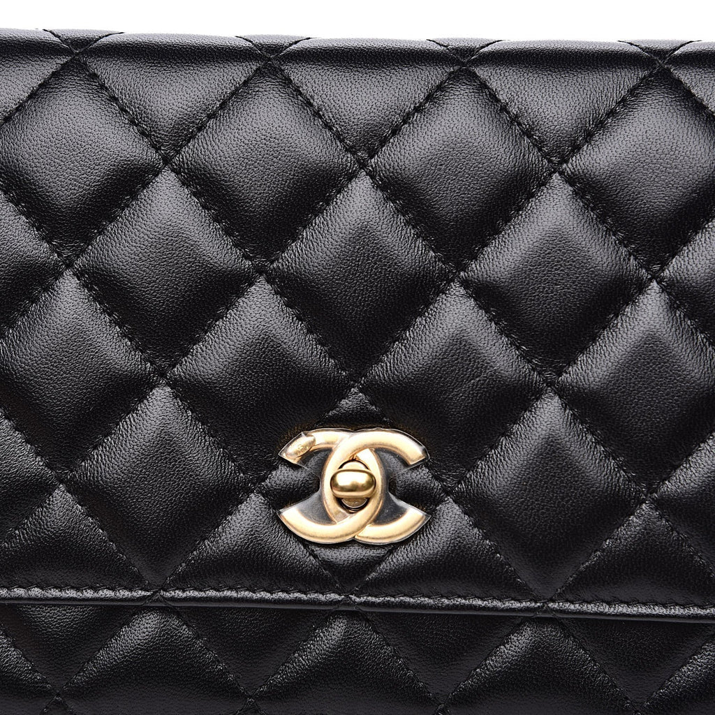 CHANEL QUILTED LAMBSKIN CC PEARL CRUSH WALLET ON CHAIN WOC