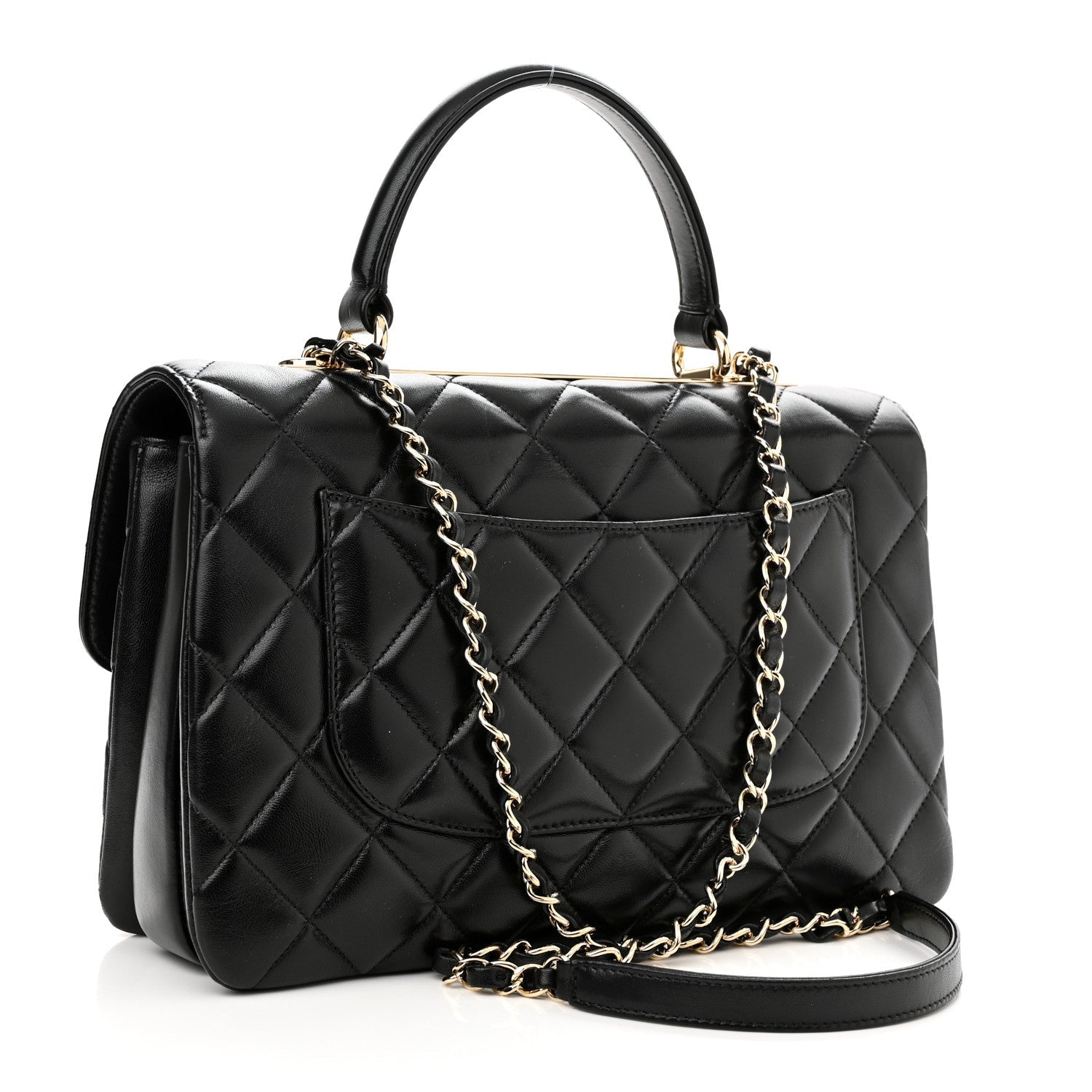 CHANEL QUILTED LAMBSKIN MEDIUM TRENDY CC HANDLE FLAP BAG