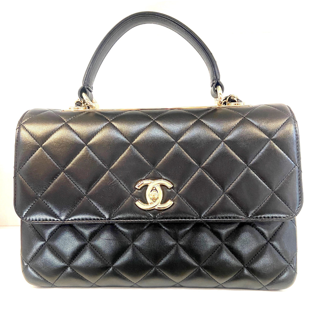 CHANEL QUILTED LAMBSKIN MEDIUM TRENDY CC HANDLE FLAP BAG