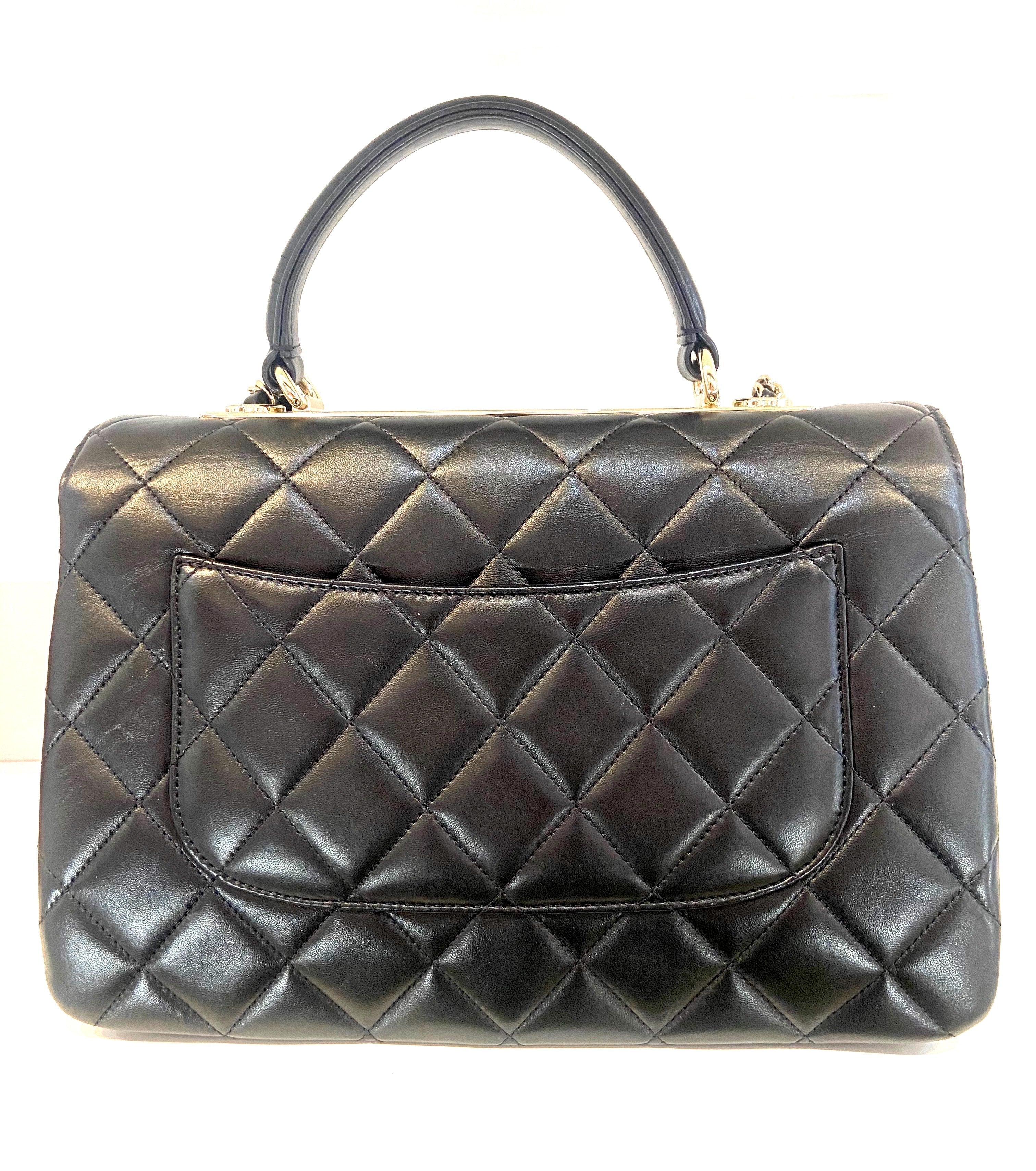 CHANEL QUILTED LAMBSKIN MEDIUM TRENDY CC HANDLE FLAP BAG
