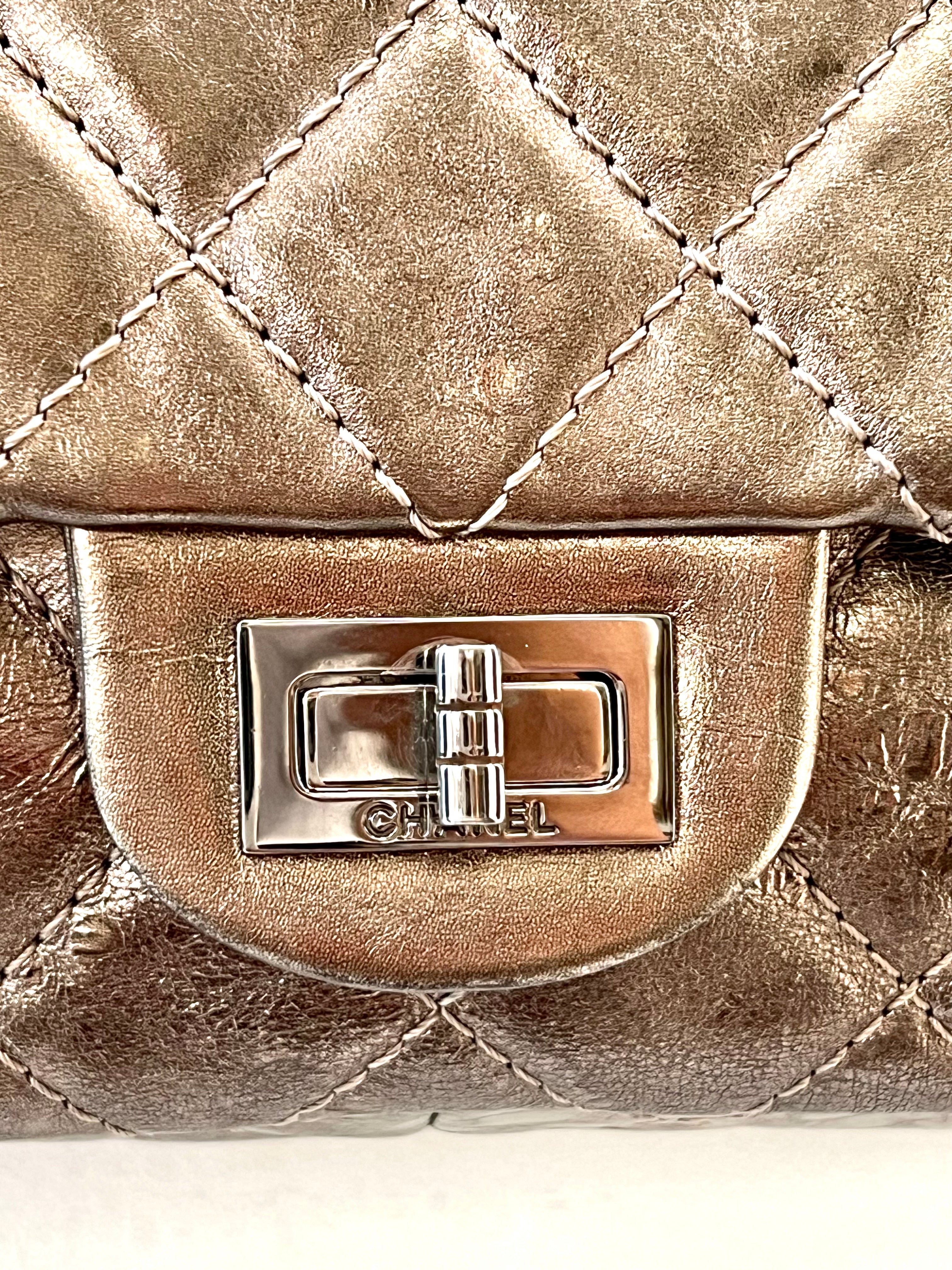 CHANEL METALLIC AGED QUILTED CALFSKIN 2.55 REISSUE FLAP BAG