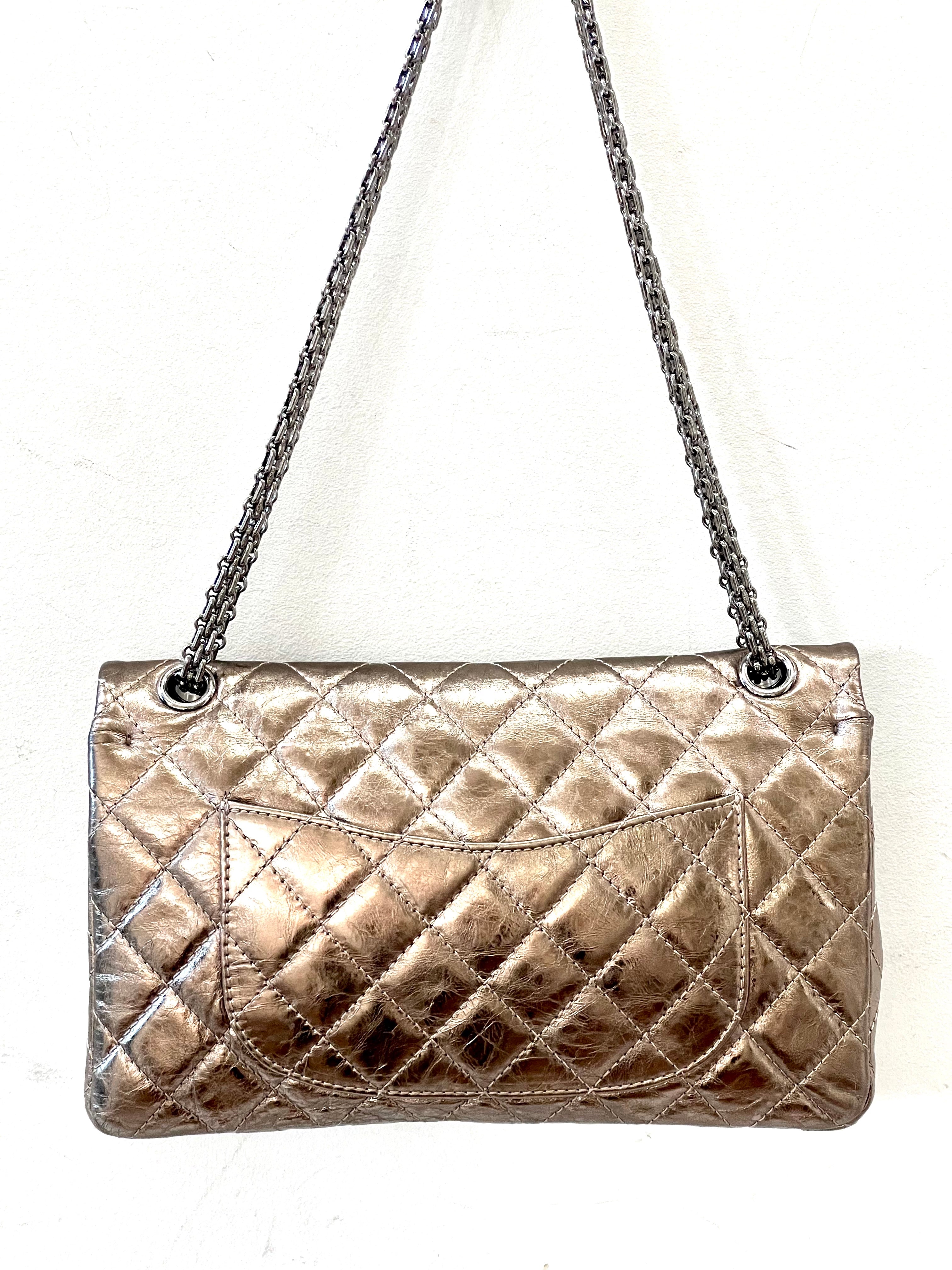 CHANEL METALLIC AGED QUILTED CALFSKIN 2.55 REISSUE FLAP BAG