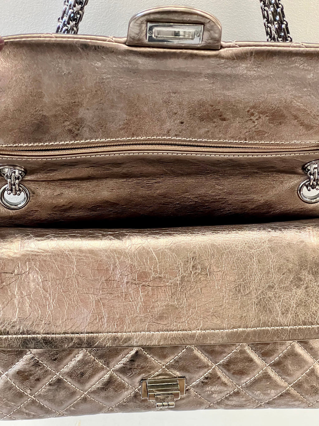 CHANEL METALLIC AGED QUILTED CALFSKIN 2.55 REISSUE FLAP BAG