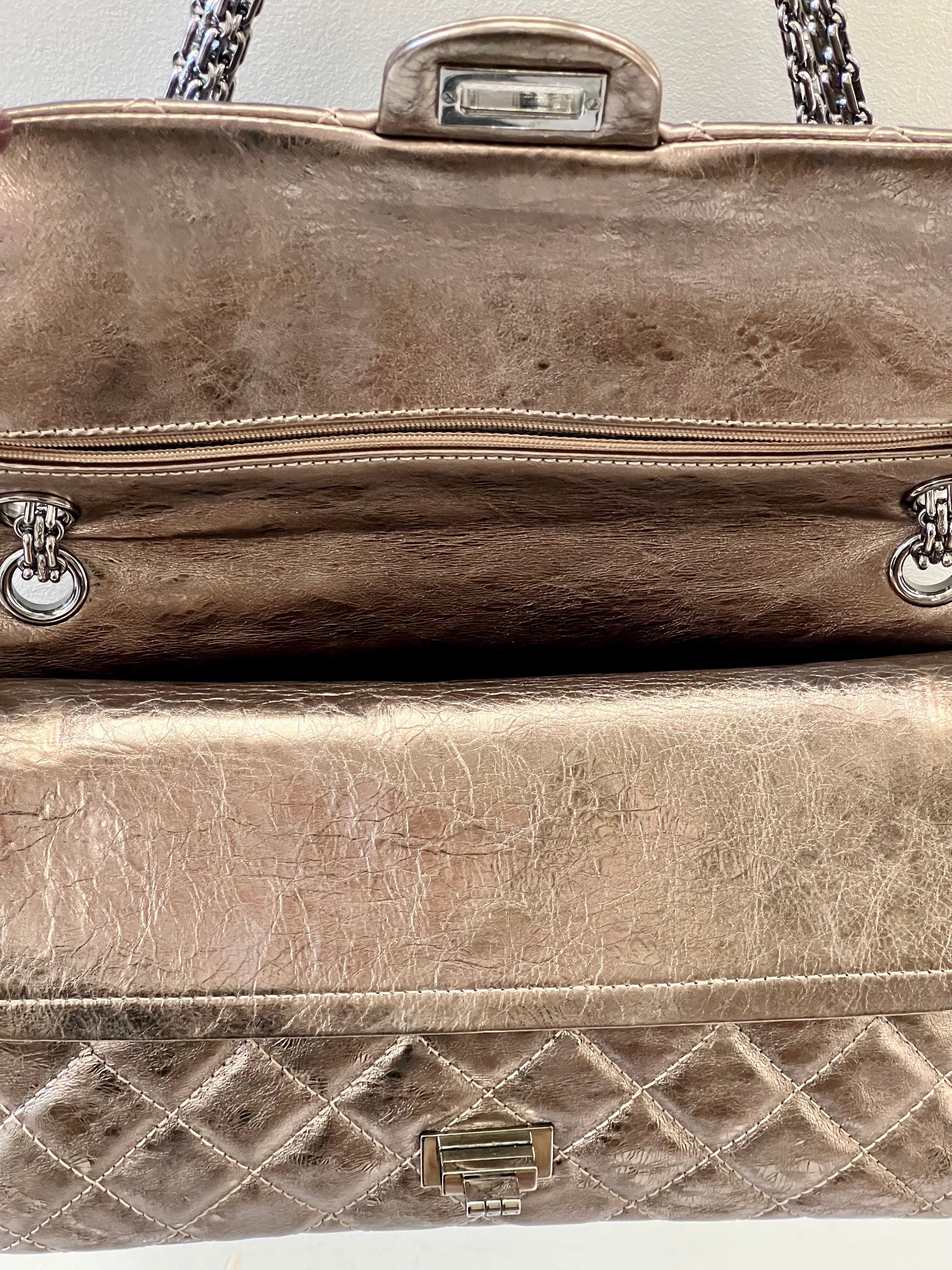 CHANEL METALLIC AGED QUILTED CALFSKIN 2.55 REISSUE FLAP BAG