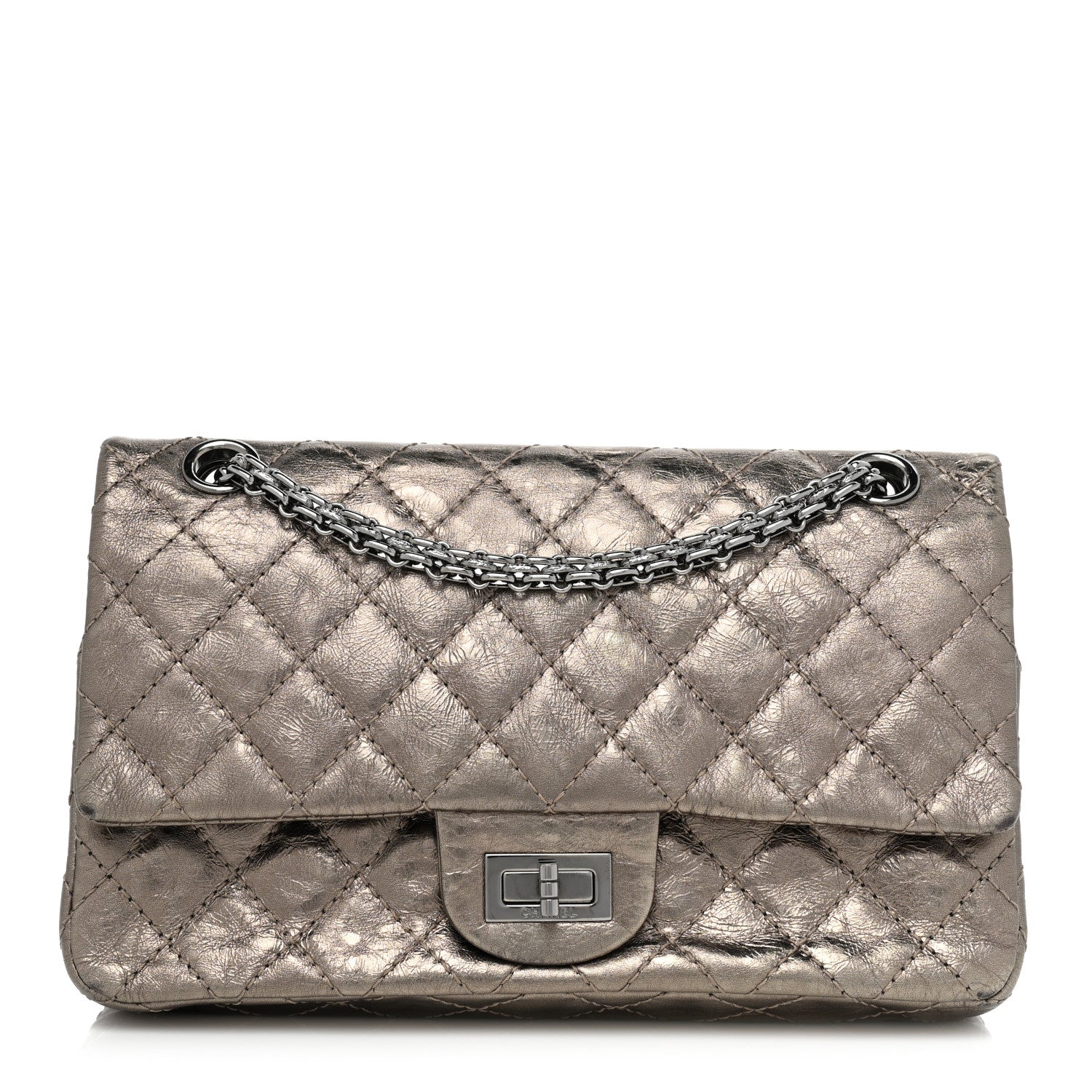 CHANEL METALLIC AGED QUILTED CALFSKIN 2.55 REISSUE FLAP BAG