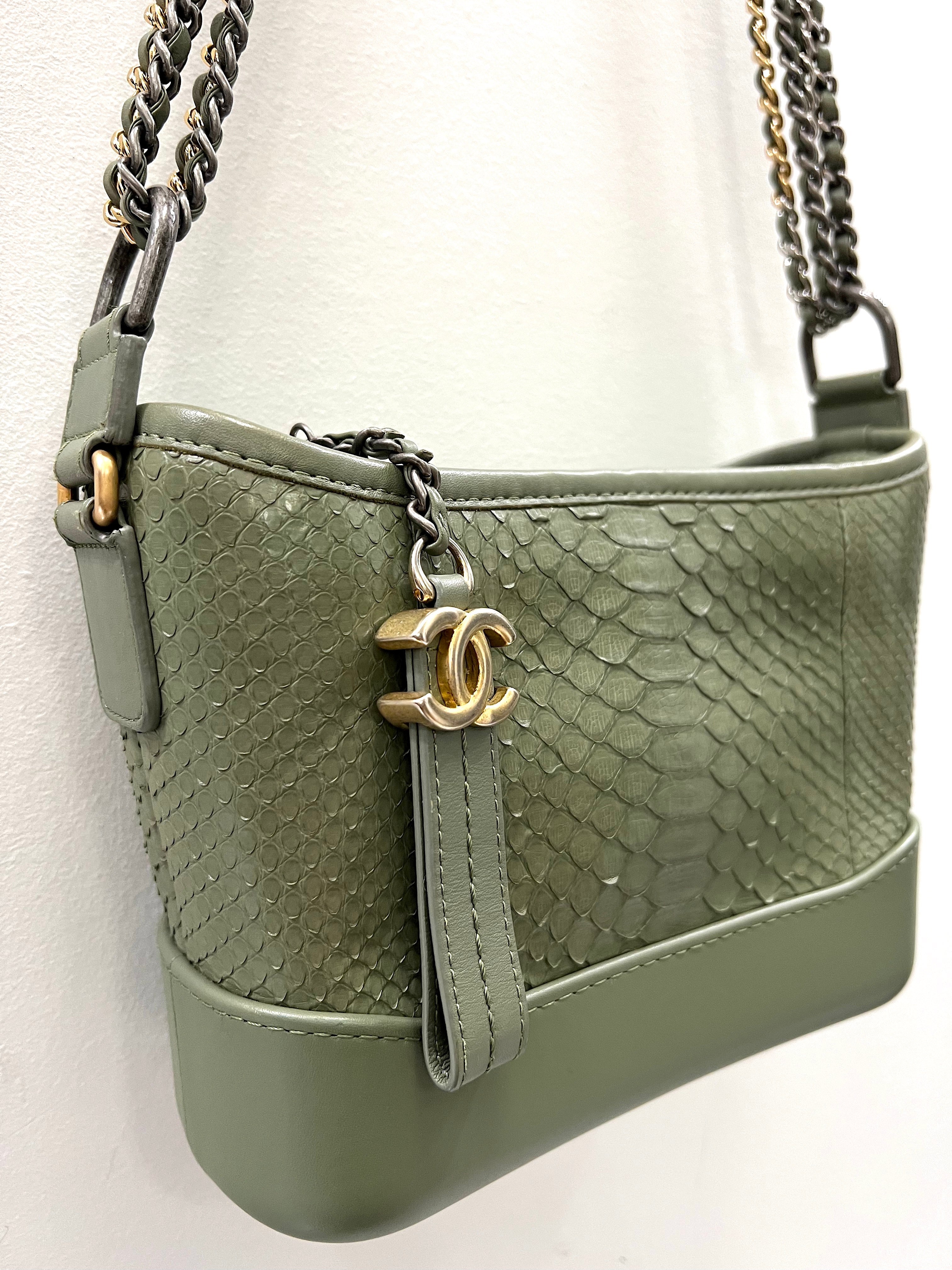 CHANEL CC PYTHON GABRIELLE HOBO BAG