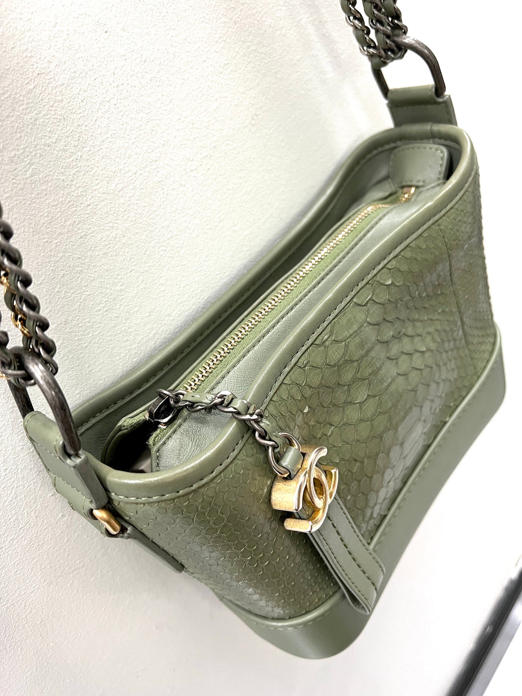 CHANEL CC PYTHON GABRIELLE HOBO BAG