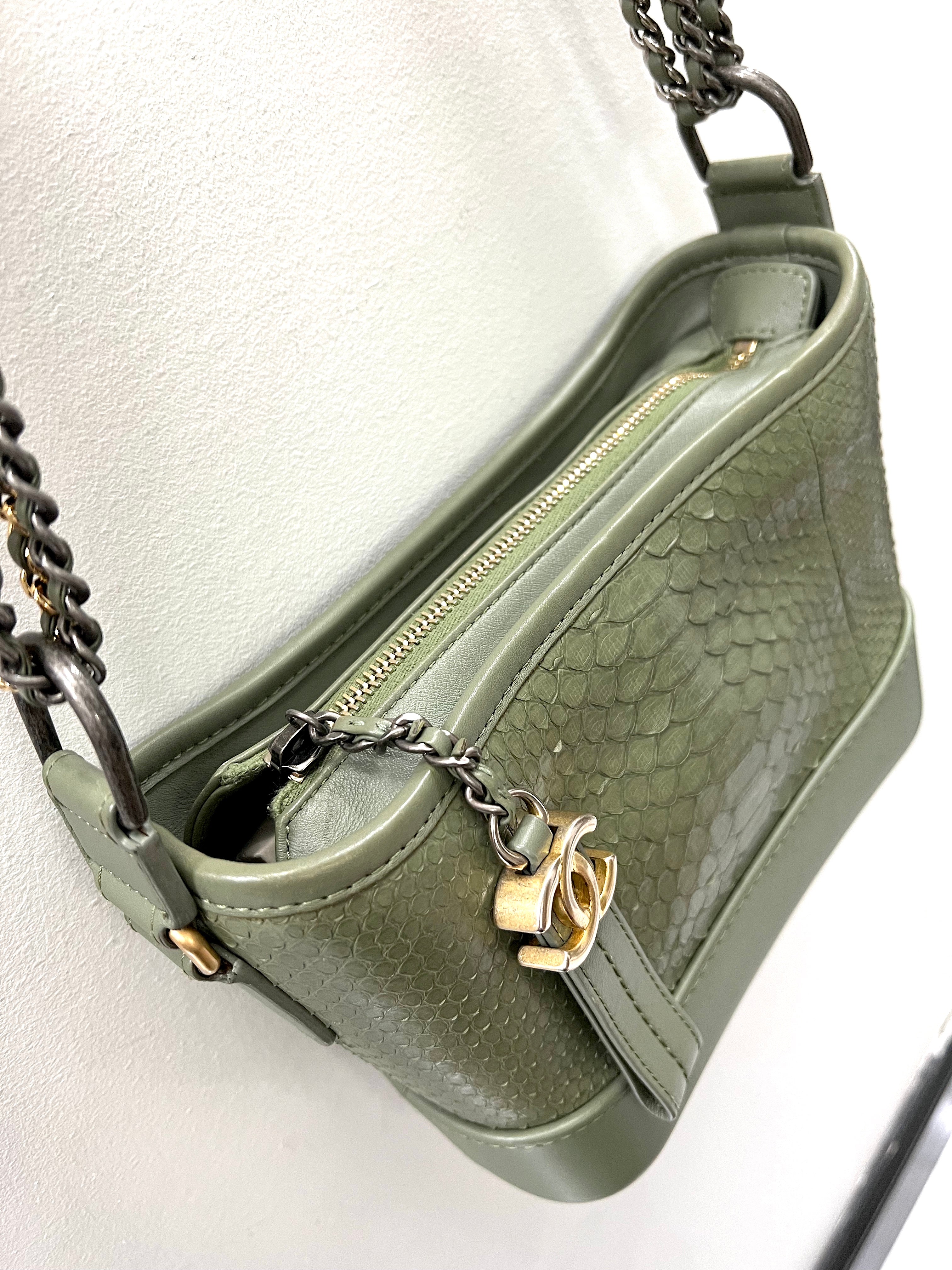 CHANEL CC PYTHON GABRIELLE HOBO BAG