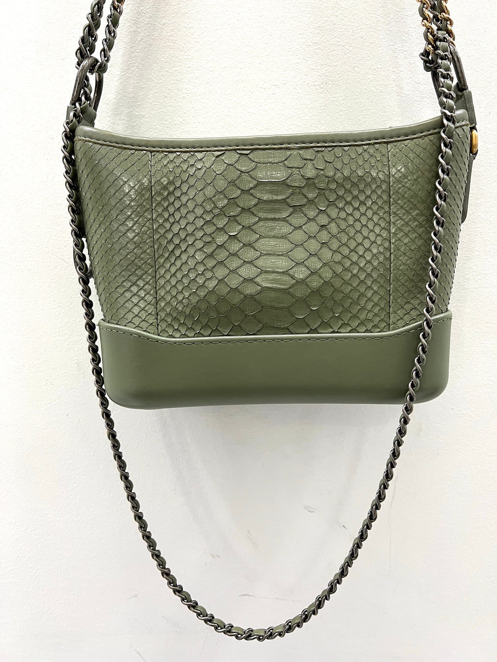 CHANEL CC PYTHON GABRIELLE HOBO BAG