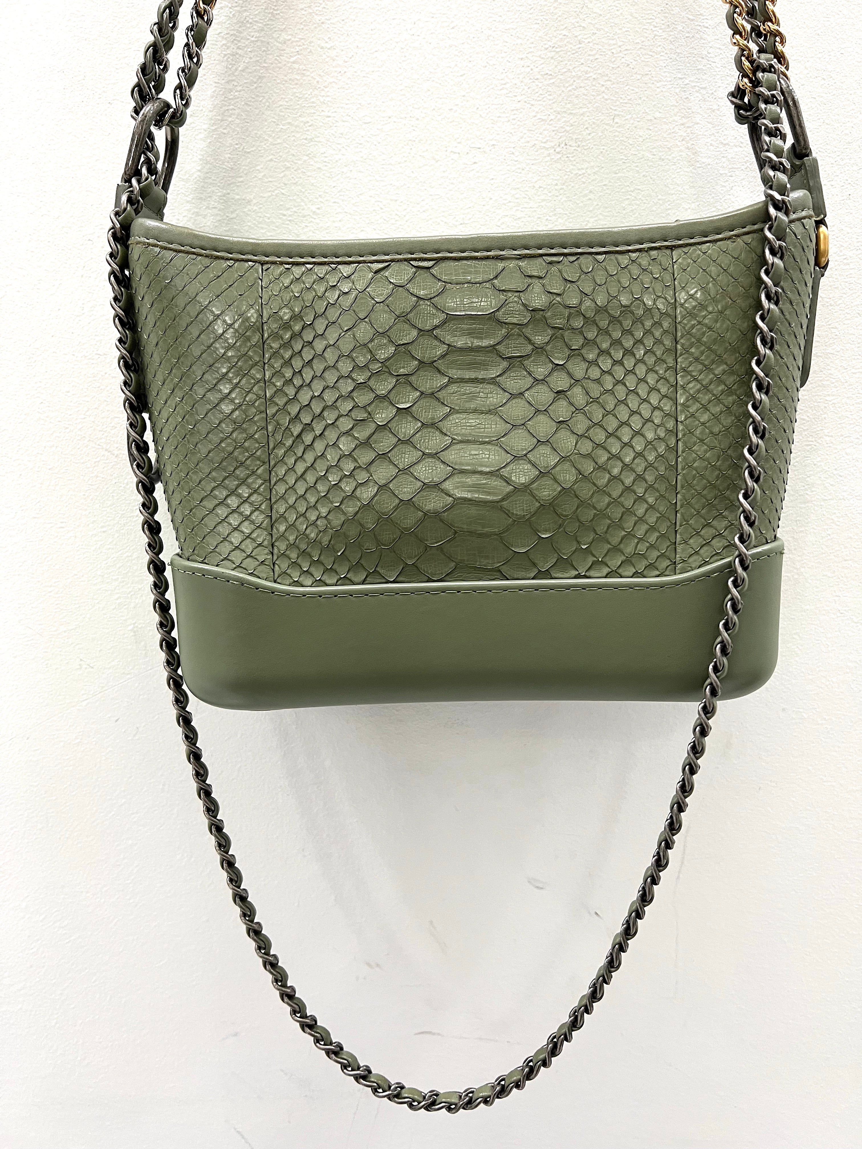 CHANEL CC PYTHON GABRIELLE HOBO BAG