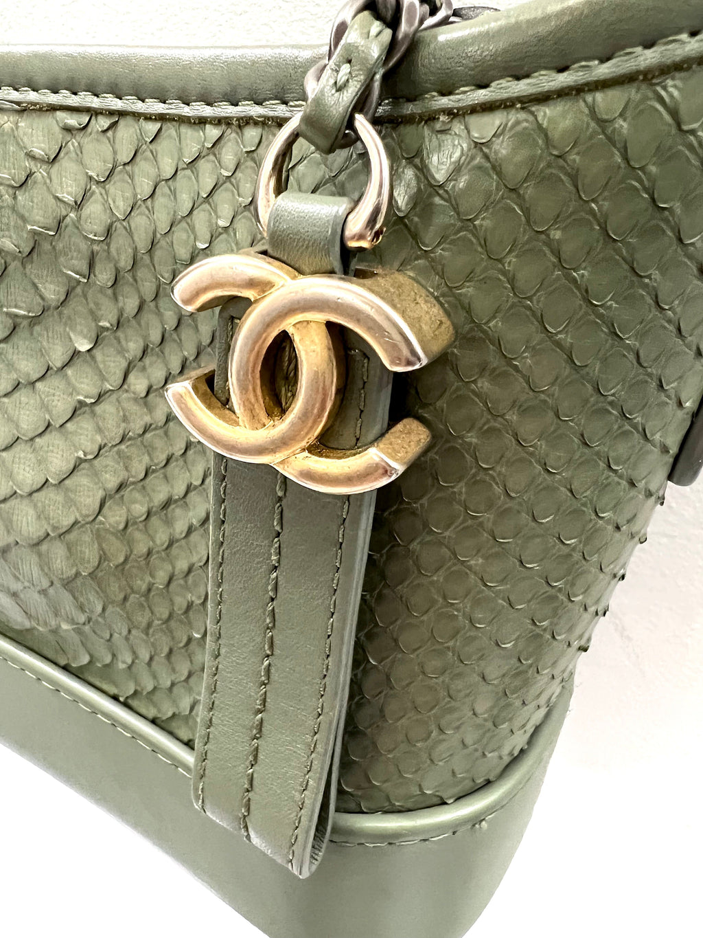 CHANEL CC PYTHON GABRIELLE HOBO BAG