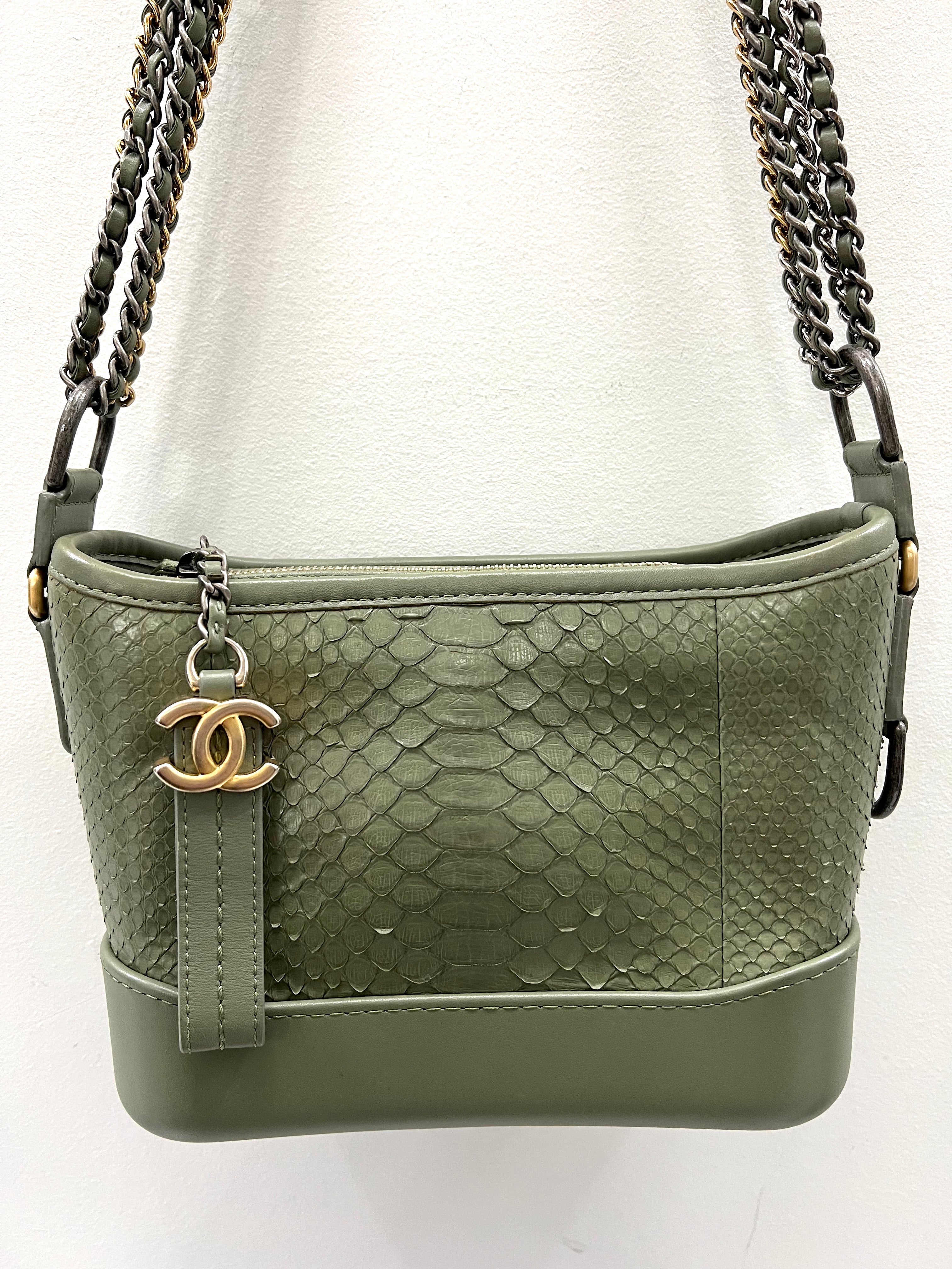 CHANEL CC PYTHON GABRIELLE HOBO BAG
