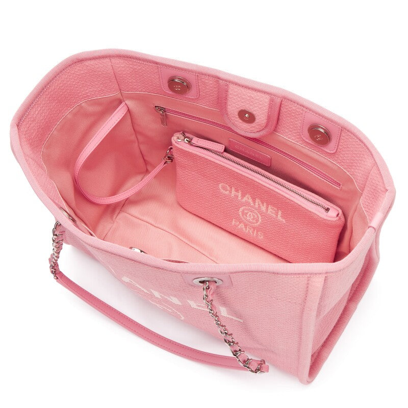 CHANEL DEAUVILLE MIXED FABRIC TOTE