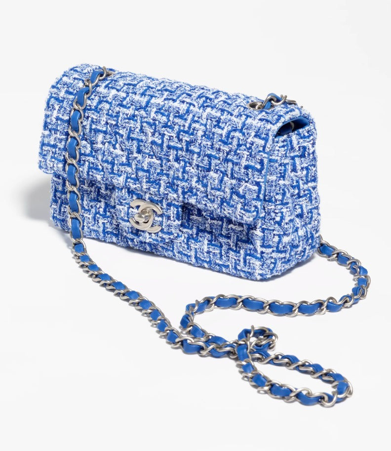 CHANEL TWEED QUILTED MINI FLAP BAG