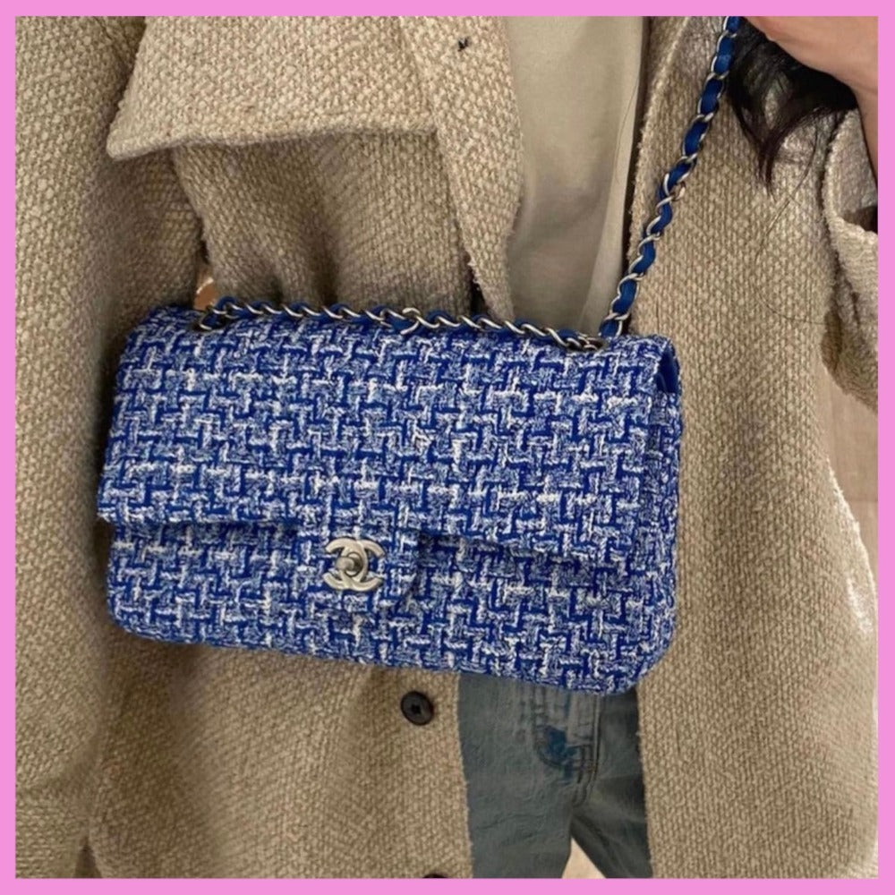 CHANEL TWEED QUILTED MINI FLAP BAG