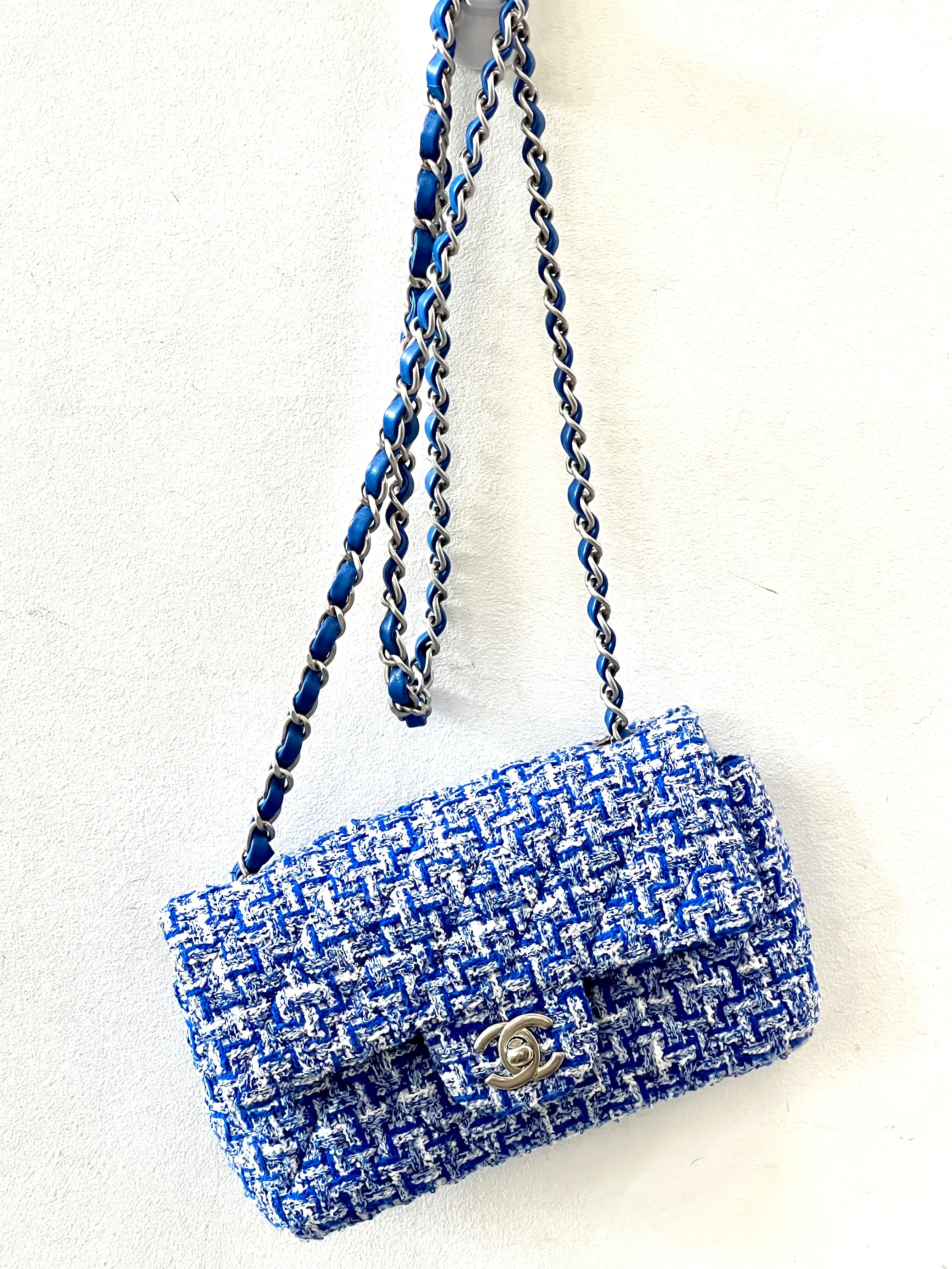 CHANEL TWEED QUILTED MINI FLAP BAG