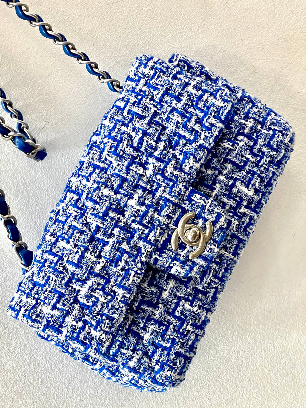 CHANEL TWEED QUILTED MINI FLAP BAG