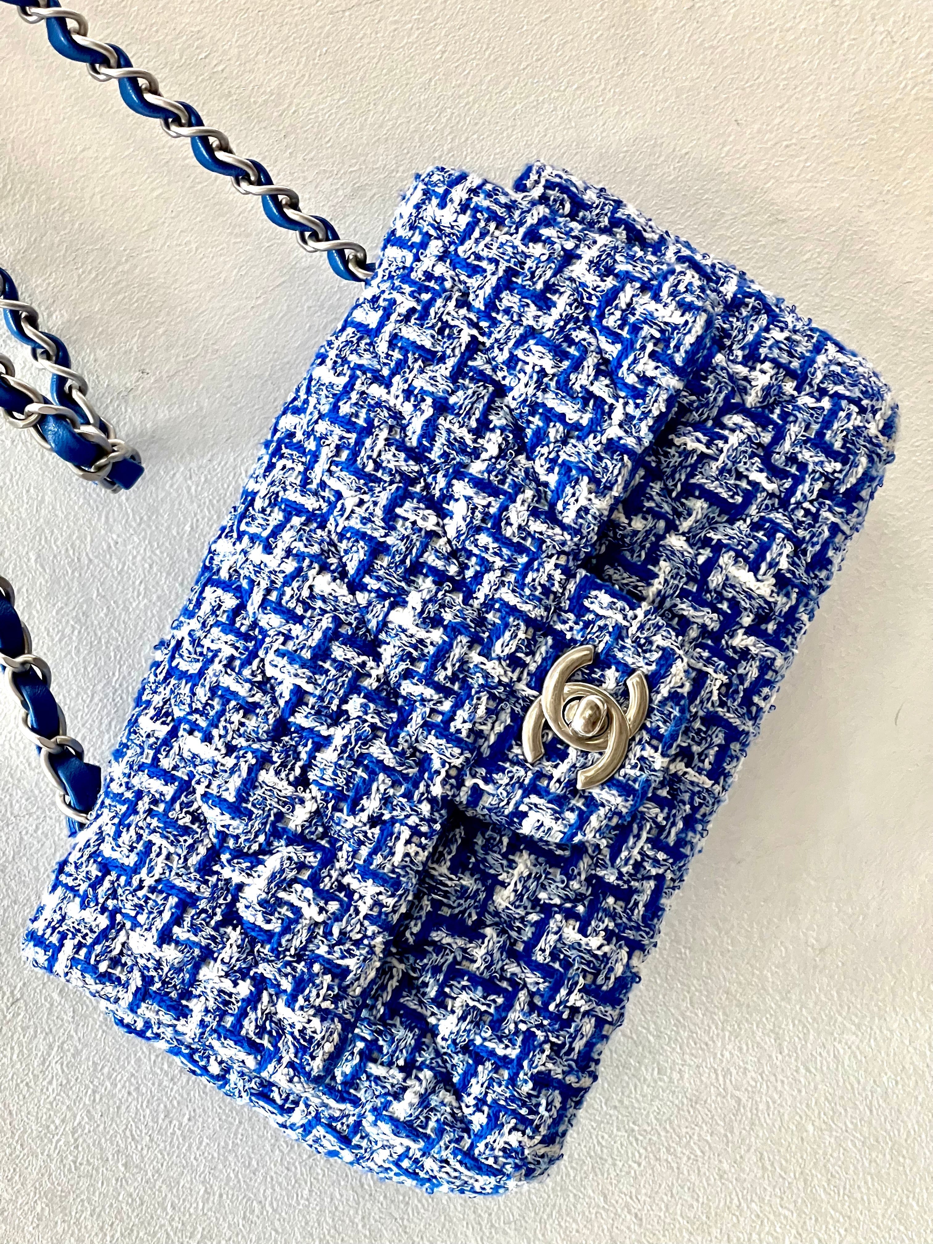 CHANEL TWEED QUILTED MINI FLAP BAG