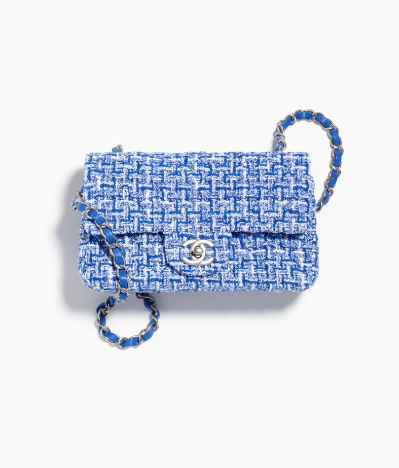 CHANEL TWEED QUILTED MINI FLAP BAG