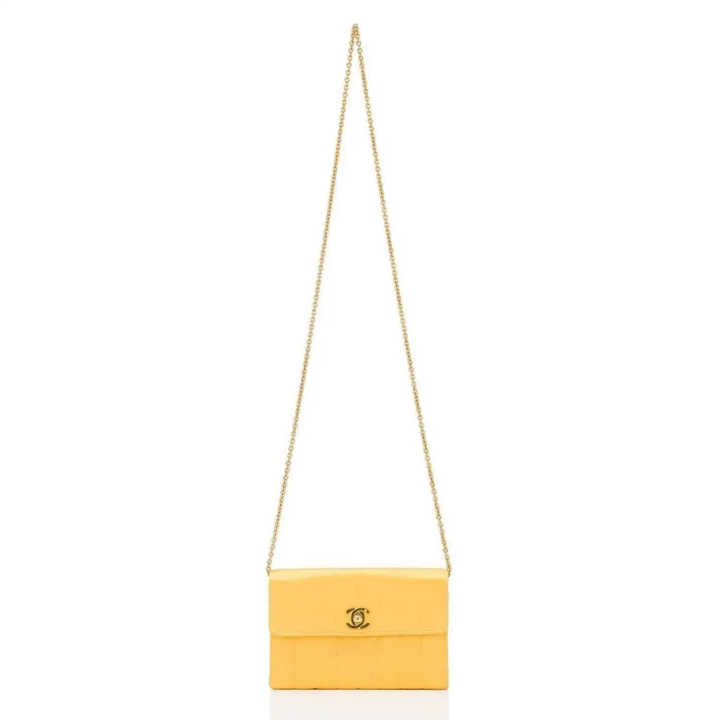 CHANEL VINTAGE VERTICAL QUILTED SATIN MINI FLAP BAG