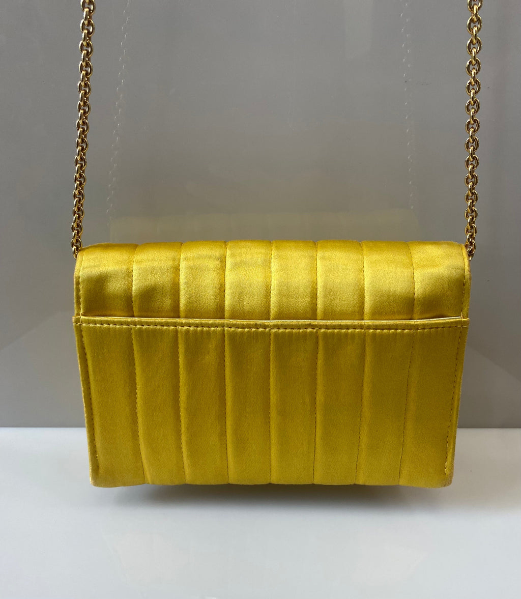 CHANEL VINTAGE VERTICAL QUILTED SATIN MINI FLAP BAG