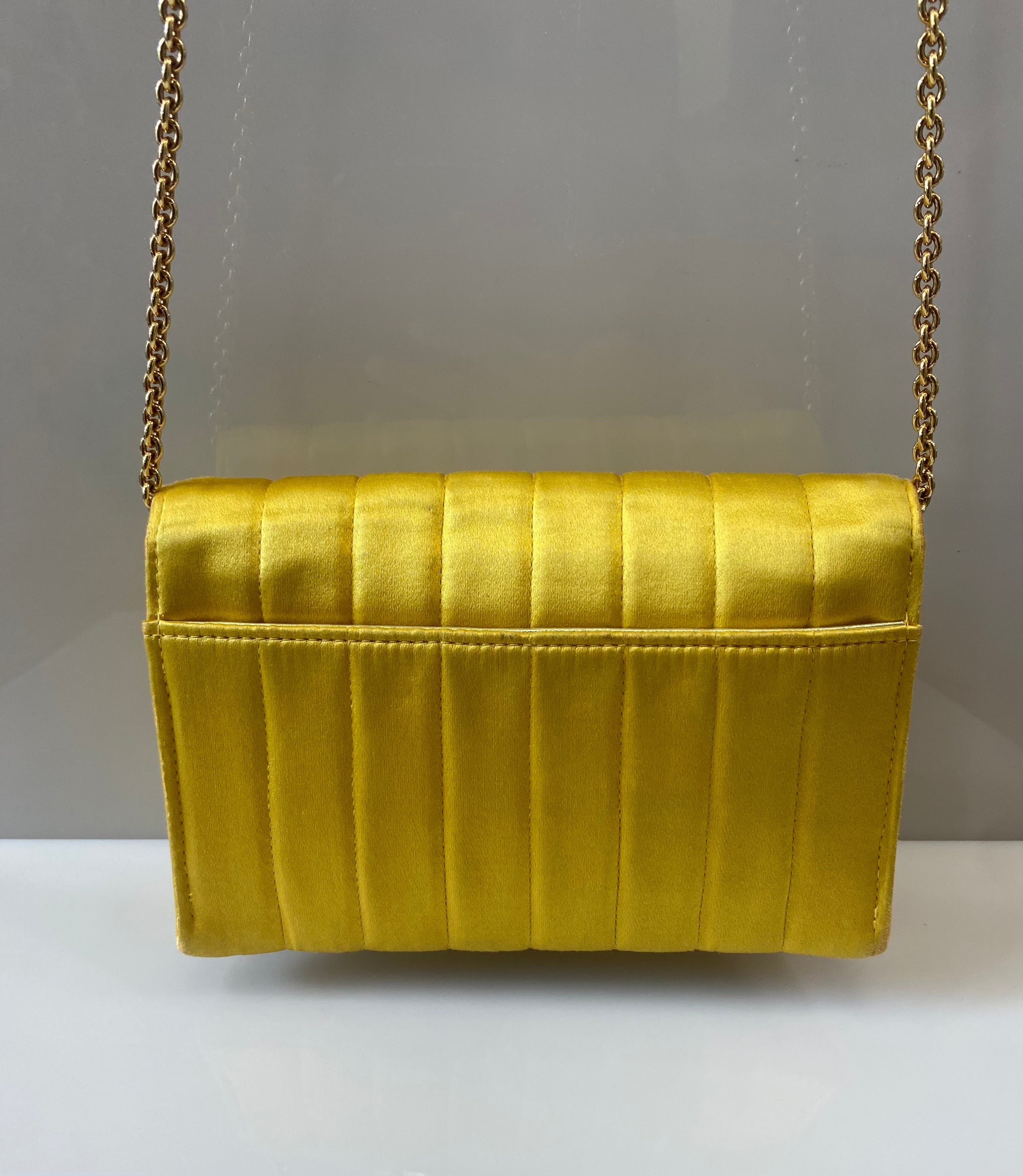 CHANEL VINTAGE VERTICAL QUILTED SATIN MINI FLAP BAG