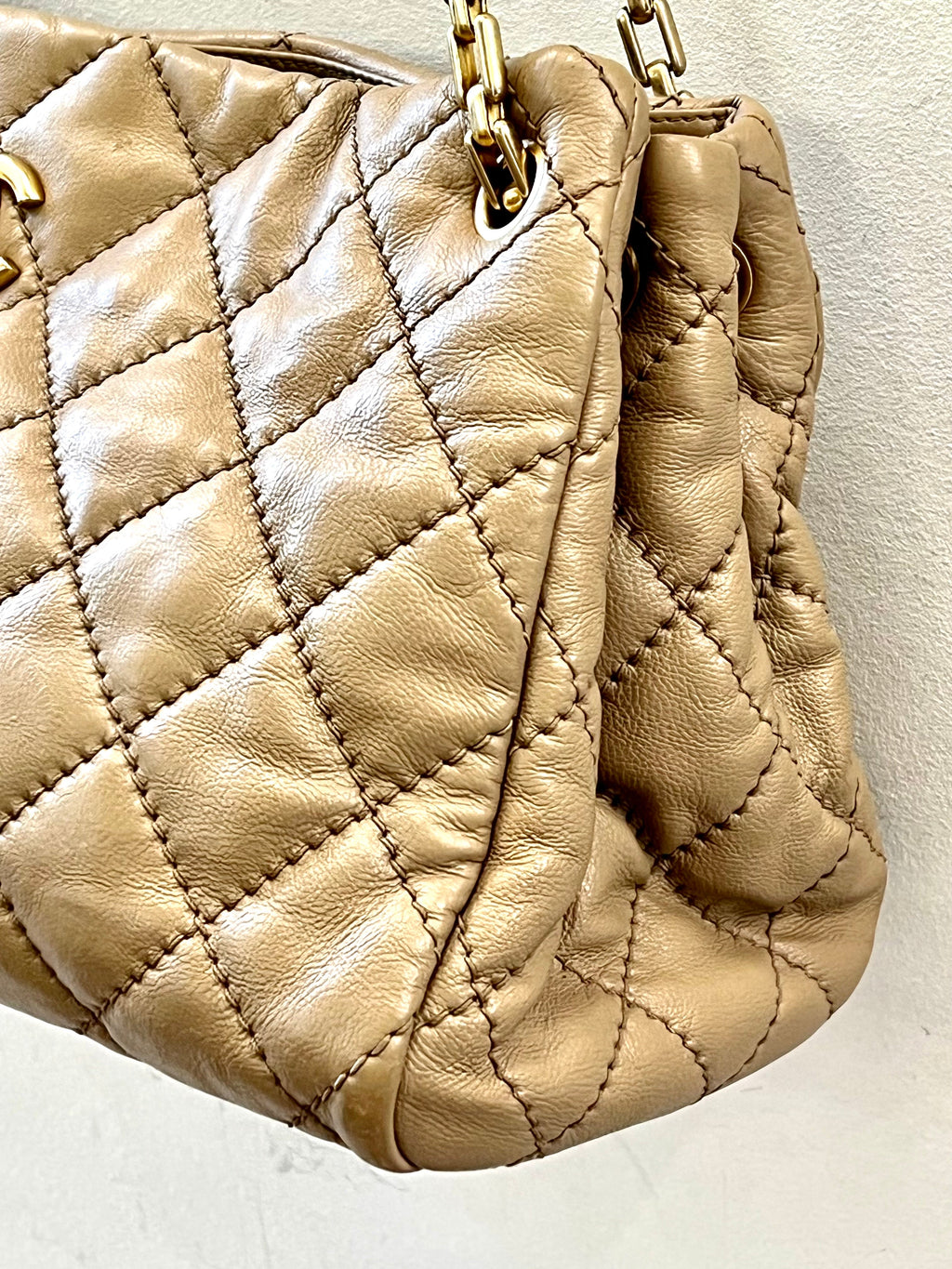 CHANEL CC WILD STITCH CALFSKIN LEATHER TOTE BAG