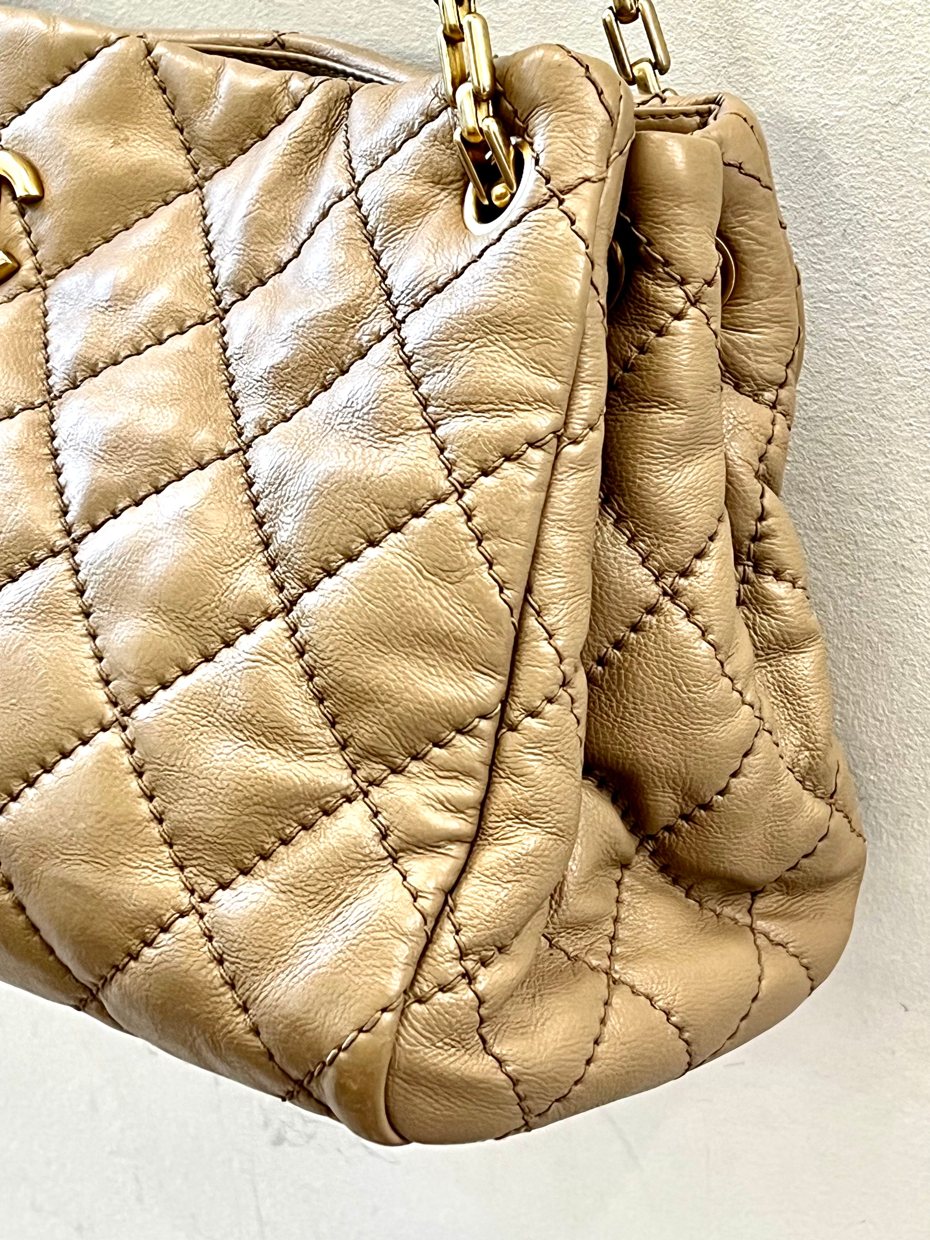 CHANEL CC WILD STITCH CALFSKIN LEATHER TOTE BAG