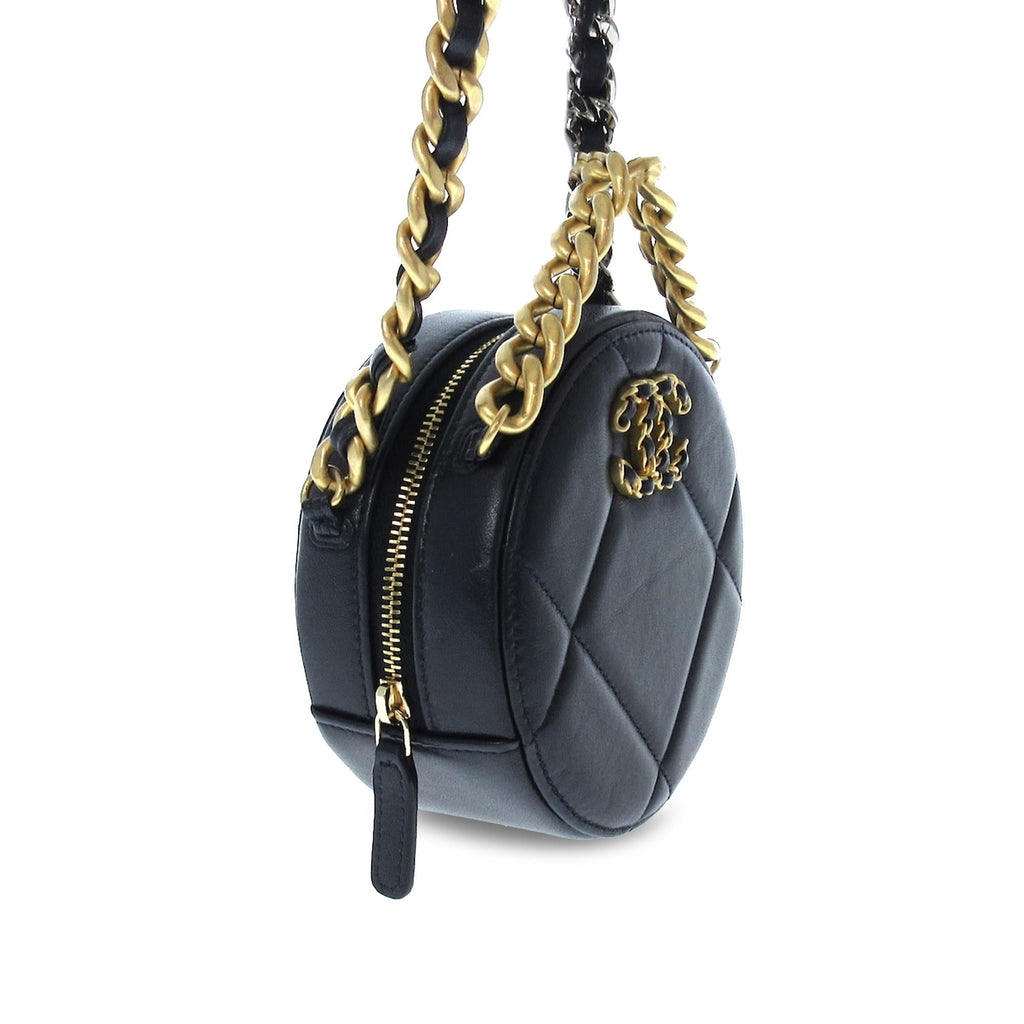 Chanel 19 Round Lambskin Clutch With Chain (SHG-6cbrO9)