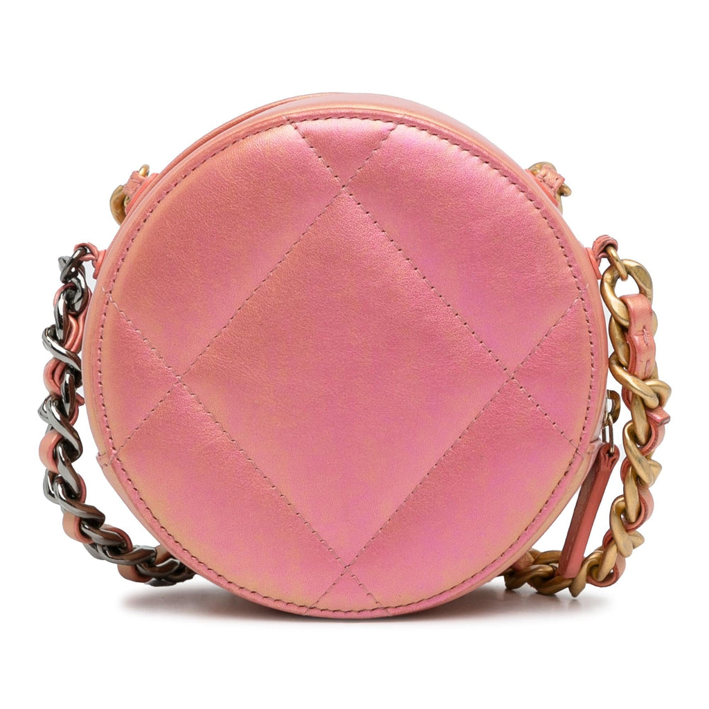 Chanel 19 Round Lambskin Clutch With Chain (SHG-62C0pv)
