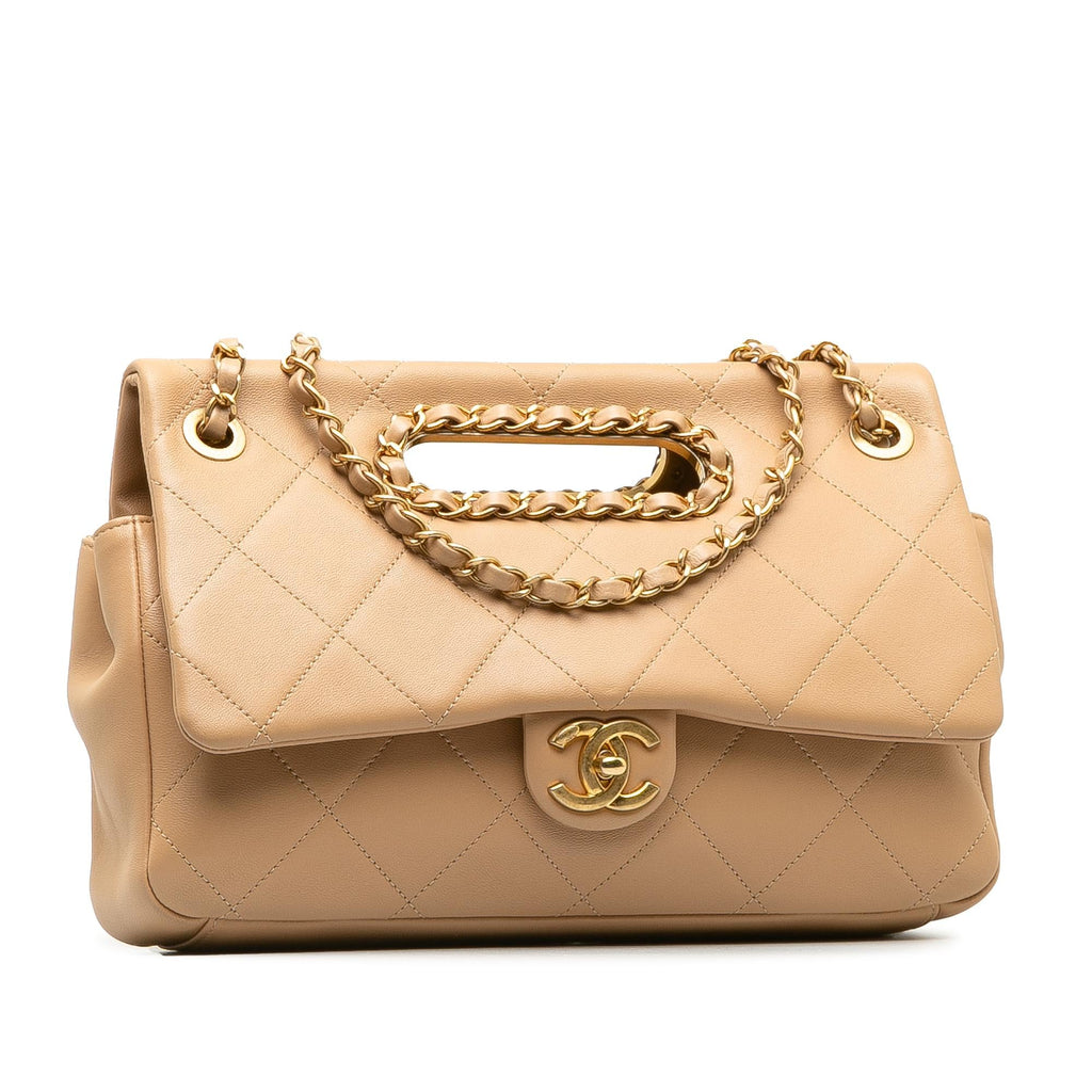 Chanel A Real Catch Lambskin Satchel (SHG-mZDJD0)
