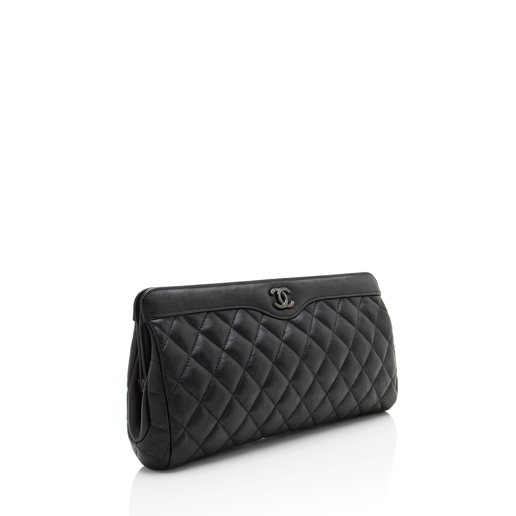 Chanel Aged Calfskin CC Frame Clutch