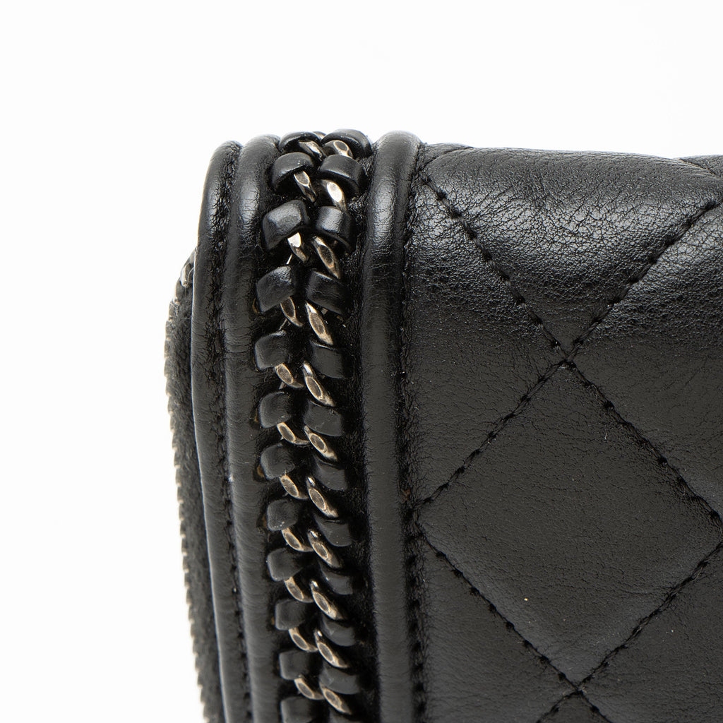 Chanel Aged Calfskin Chain Around Boy Zip Around Wallet