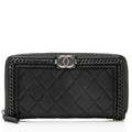 Chanel Aged Calfskin Chain Around Boy Zip Around Wallet