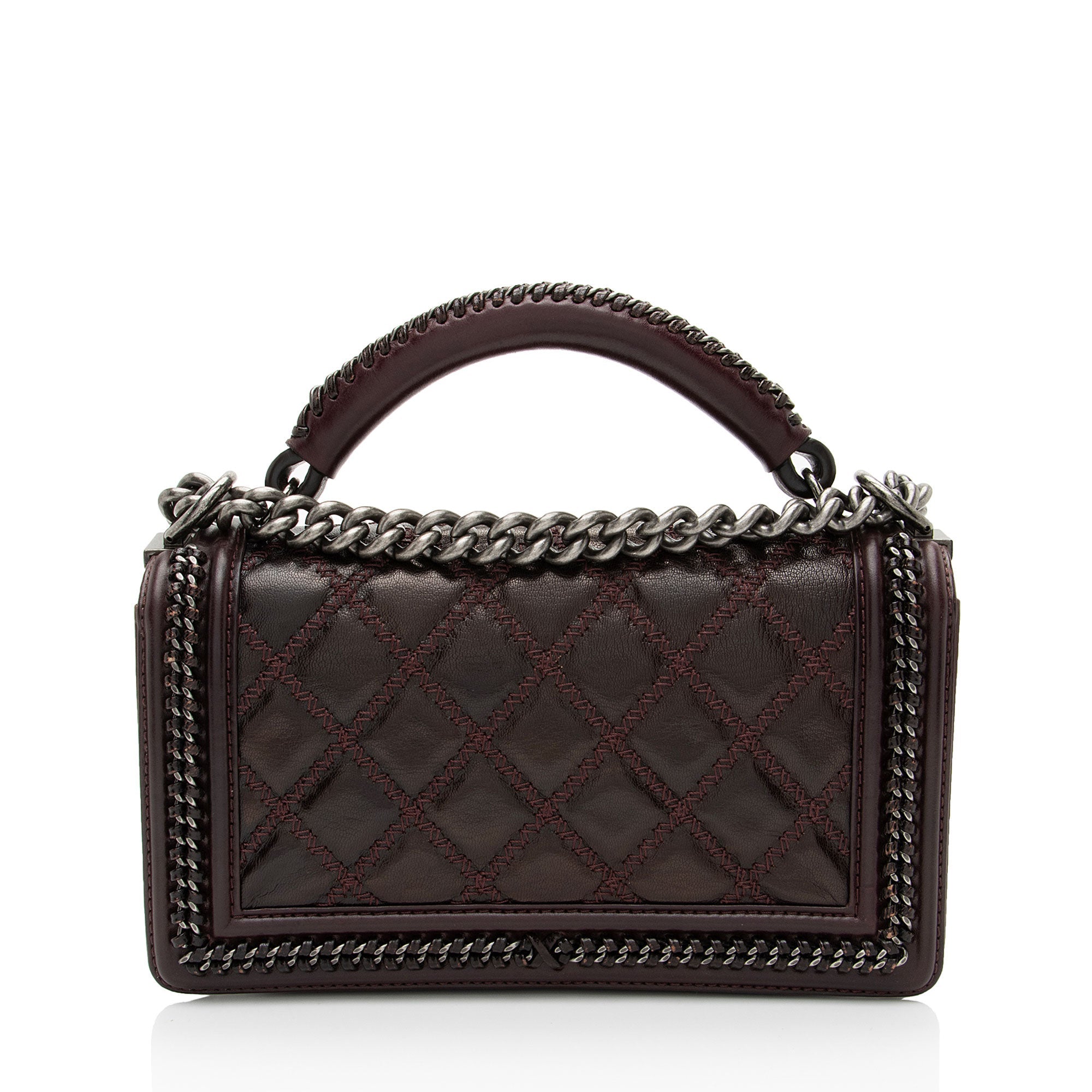 Chanel Aged Calfskin Chain Medium Top Handle Boy Bag