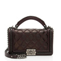 Chanel Aged Calfskin Chain Medium Top Handle Boy Bag