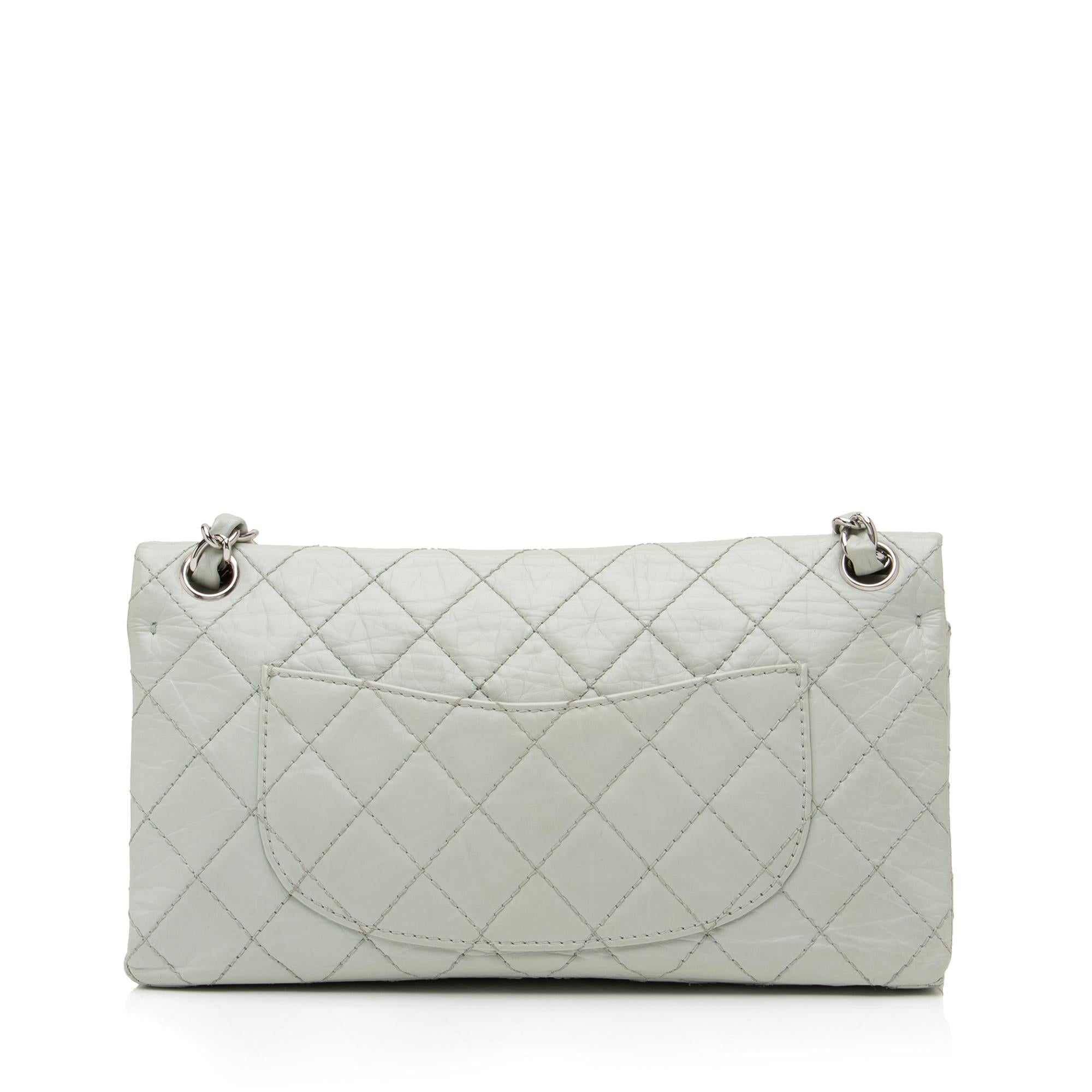 Chanel Aged Calfskin Long Medium Double Flap Bag (SHF-23512)