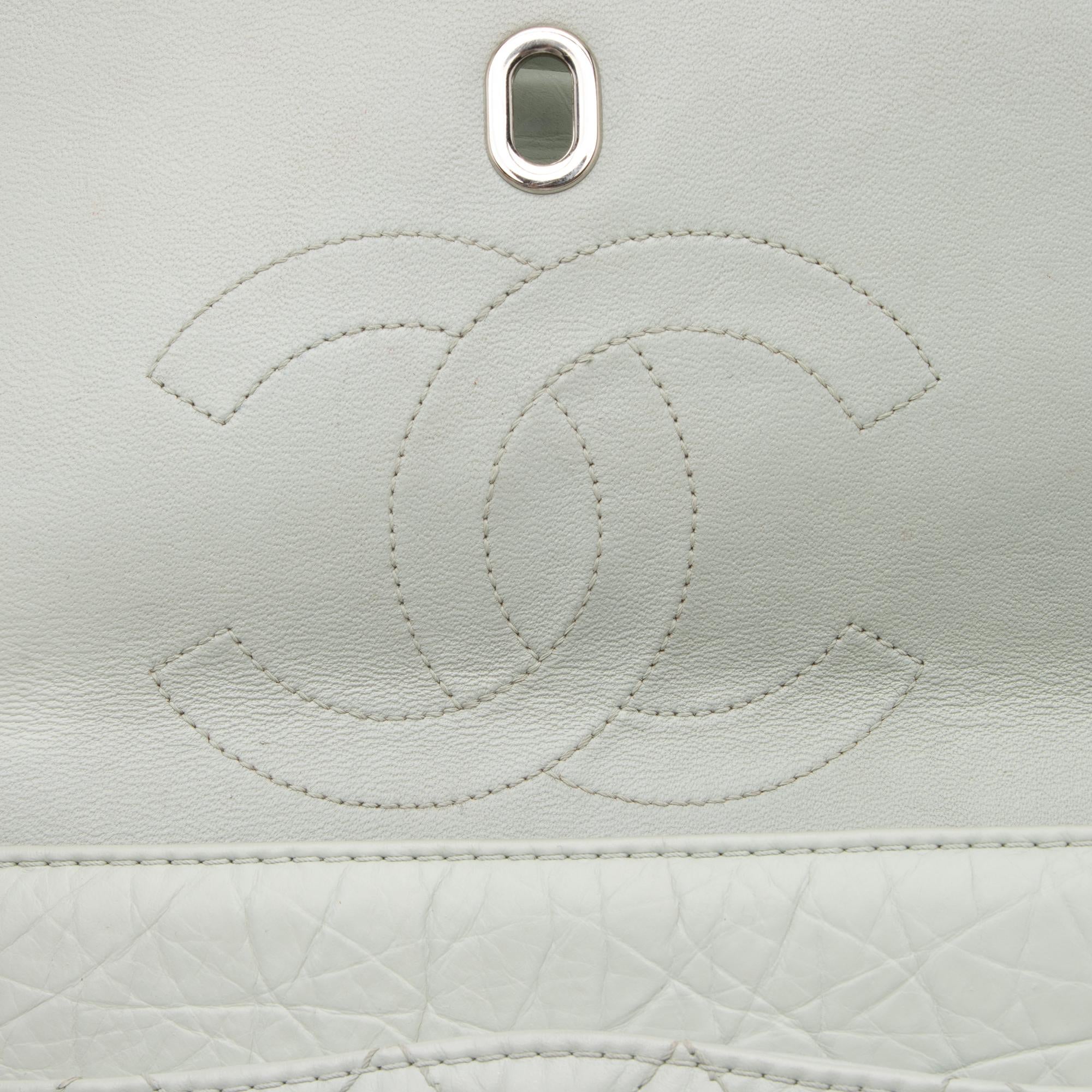 Chanel Aged Calfskin Long Medium Double Flap Bag (SHF-23512)