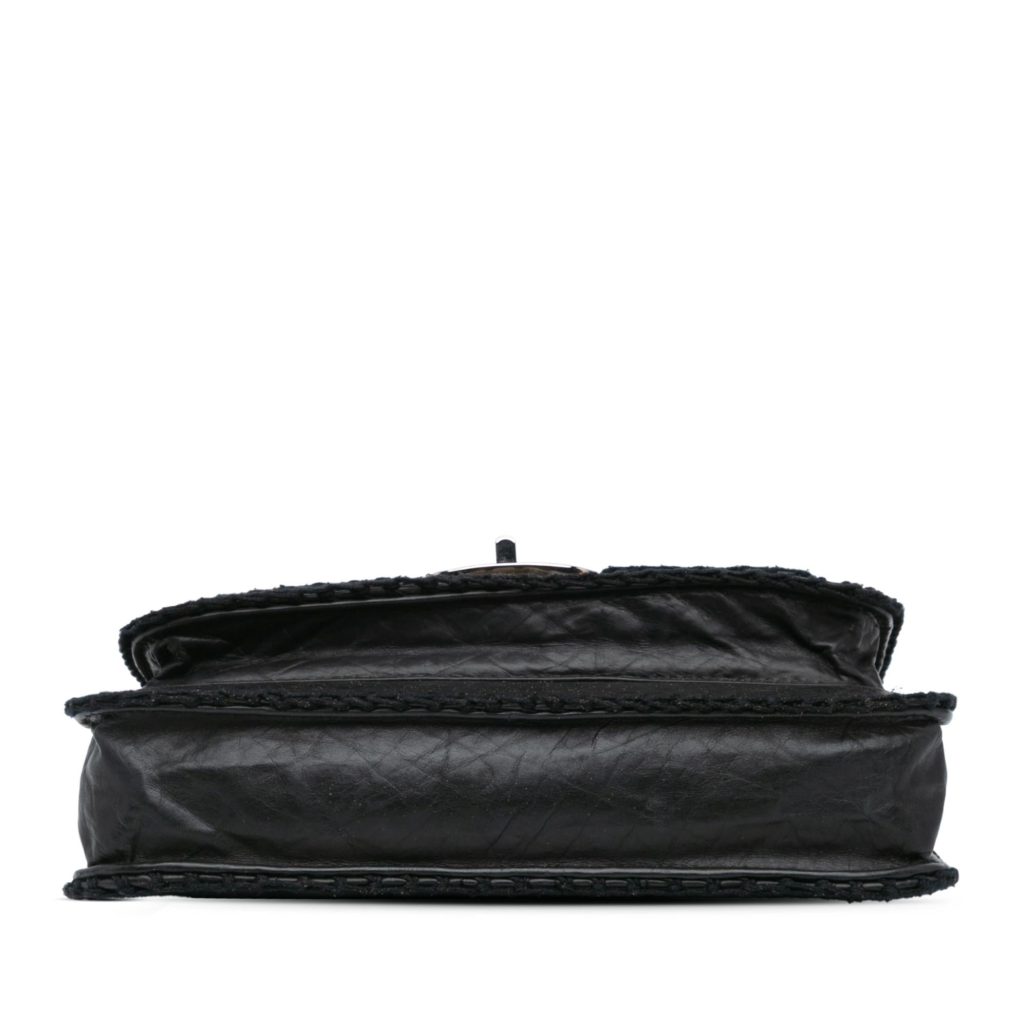 Chanel Aged Calfskin Whipstitch Chocolate Bar Mademoiselle Flap